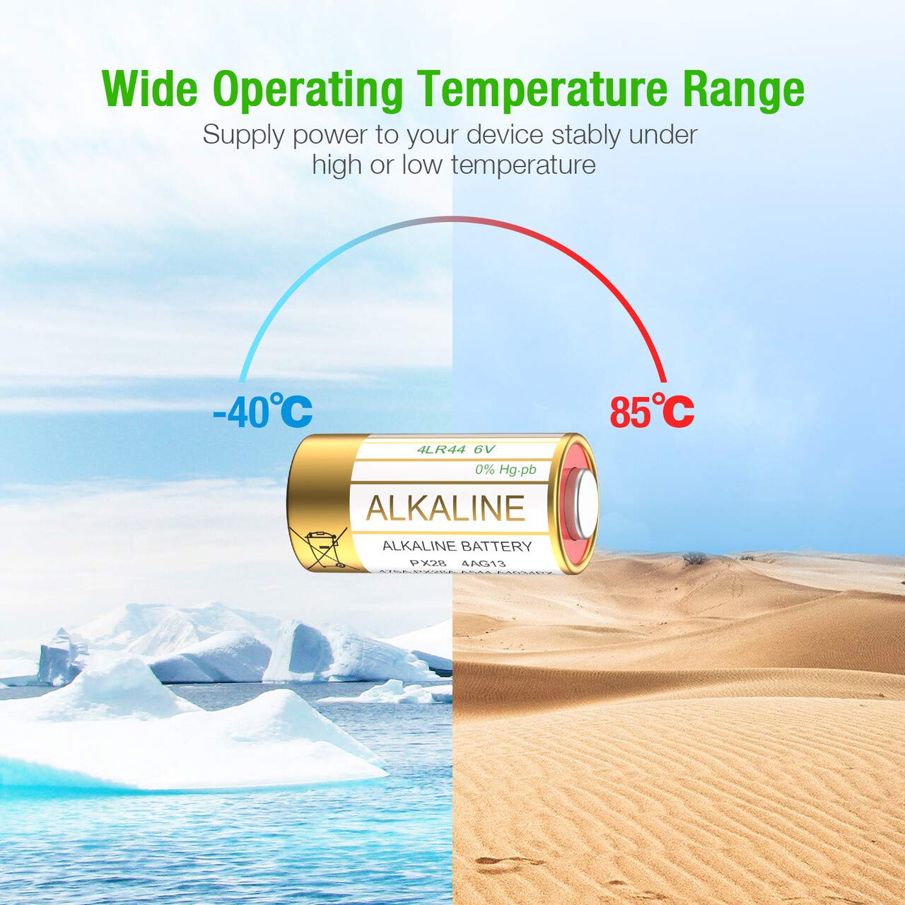 Ebl 6 Volt Battery 4Lr44 Dog Collar Batteries (10 Pack) 6V Alkaline Batteries 476A / Px28A / A544 / K28A / L1325