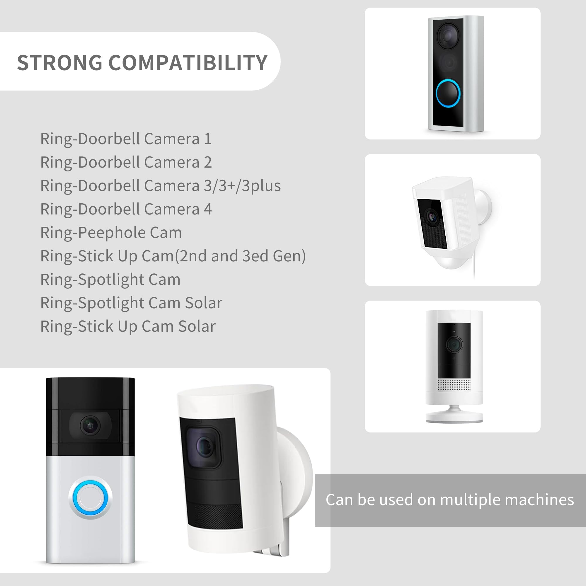 2Pack Battery Replacement For Video Ring Doorbell Camera 1/2/3/4, Spotlight Camera, Rechargeable Upgraded Cam Batteries (2Nd & 3