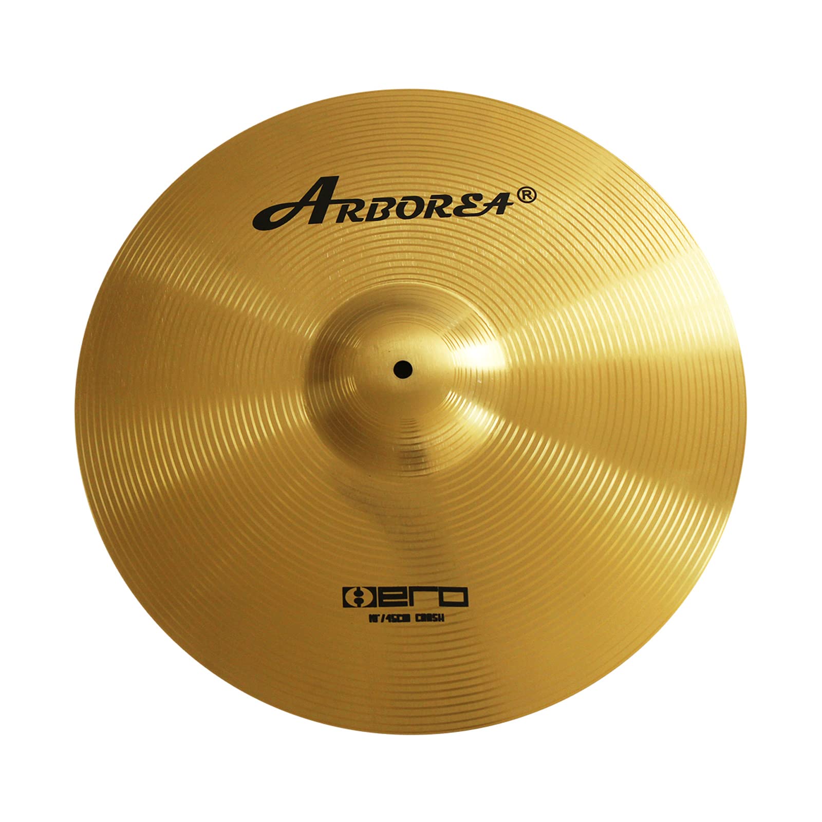 Arborea Crash Cymbal 18'' Gold Hero Brilliant Finish Bright Sound Drum Cymbal For Practice (18''Crash)