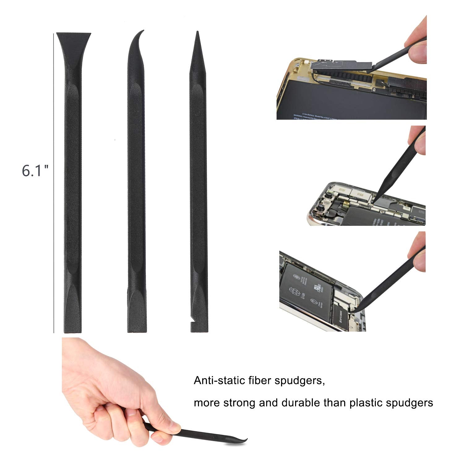 Kaisi Professional Electronics Opening Pry Tool Repair Kit With Metal Spudger Non Abrasive Nylon Spudgers And Anti Static Tweeze