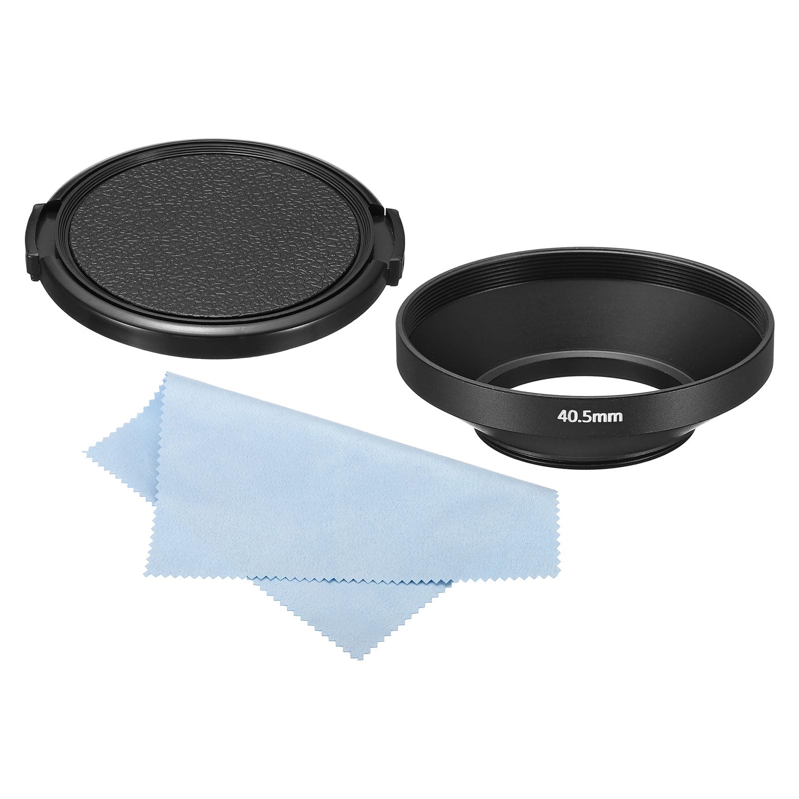 Patikil 40.5Mm Lens Hood, Wide Angle Matte Surface Anti Reflective Inside Hood With Cap And Cleaning Cloth For Camera Lens, Blac