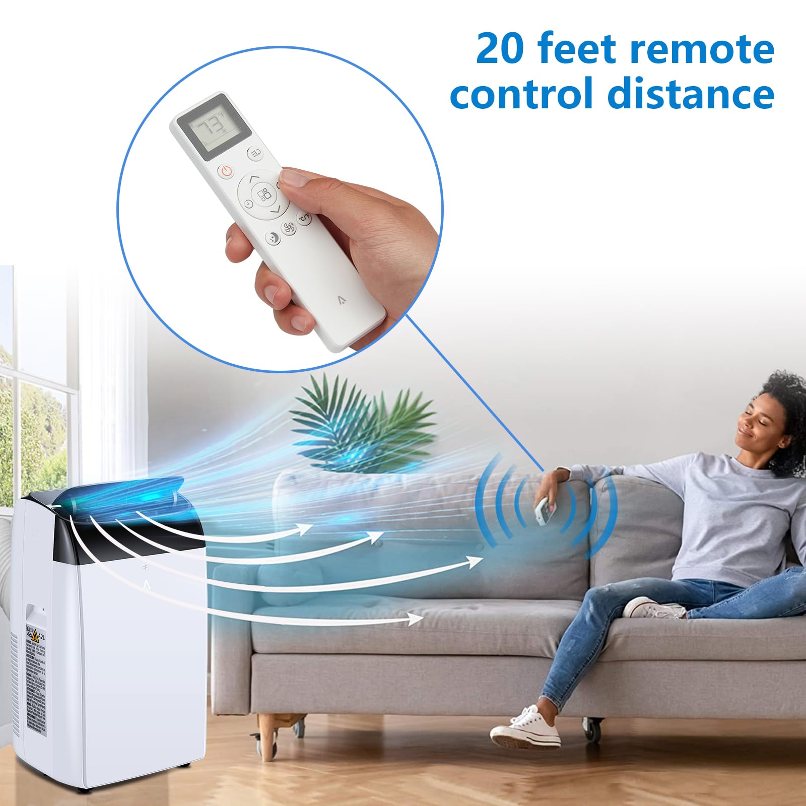 Peacefulhues Portable Air Conditioners, Cools Rooms Air Conditioners Up To 450 Sq. Ft, 12000 Btu Ac Unit, 3-In-1 With Built In D