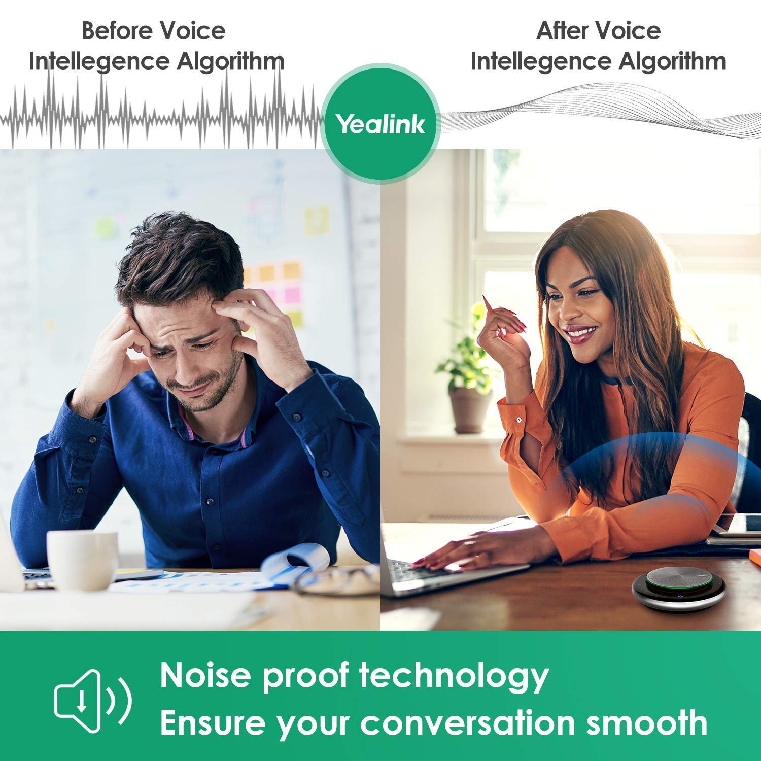 Yealink Teams Certified Speakerphone Wireless Speaker With Microphone Bluetooth For Conference Meeting Cp700 Noise Reduction Hom