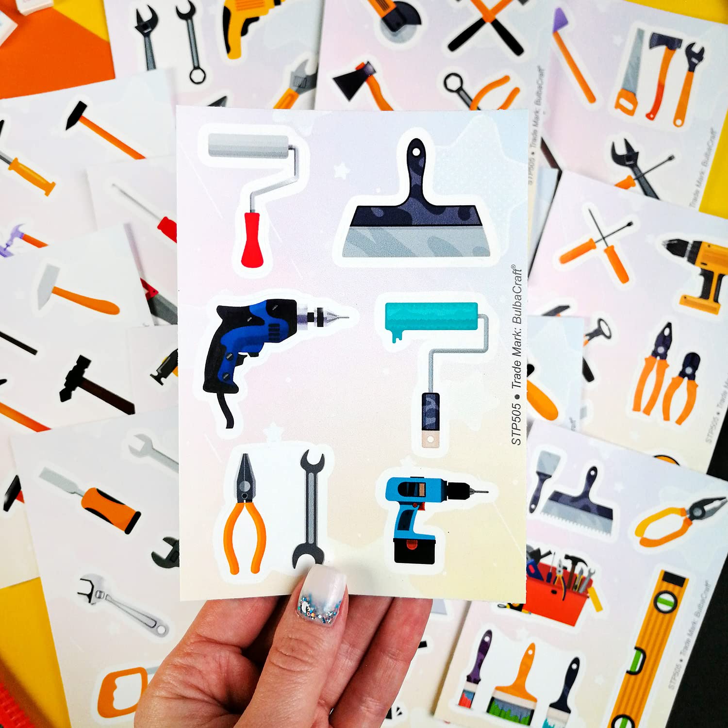 100Pcs Tool Stickers, Hammer Stickers, Tool Stickers And Decals   Tool Bench, Tool Set, Tool, Tool Box For Boys And Girls