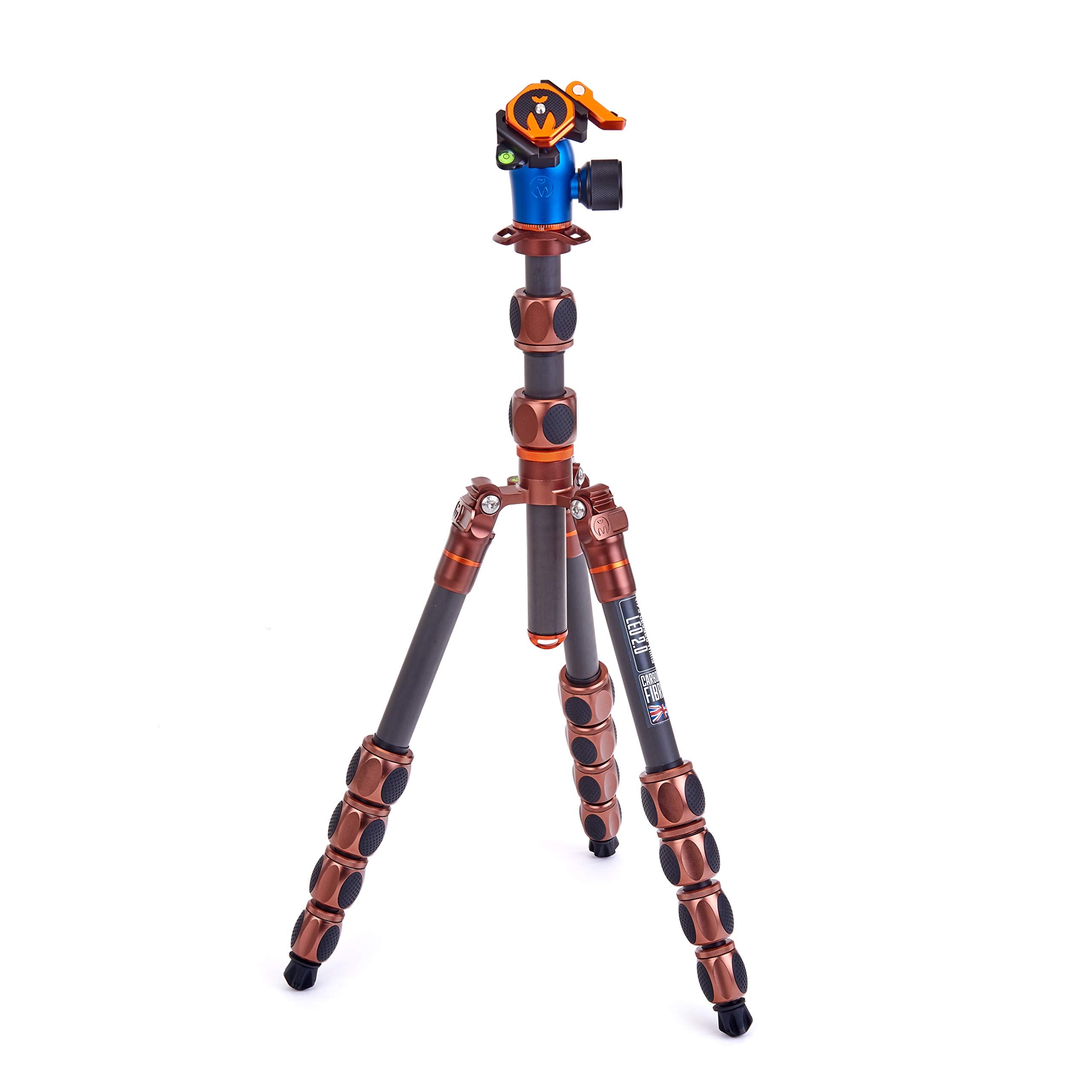 3 Legged Thing Leo 2.0 Carbon Fibre Tripod System & Airhed Pro Lever   Earth Bronze/Ocean Blue (Leokit2)