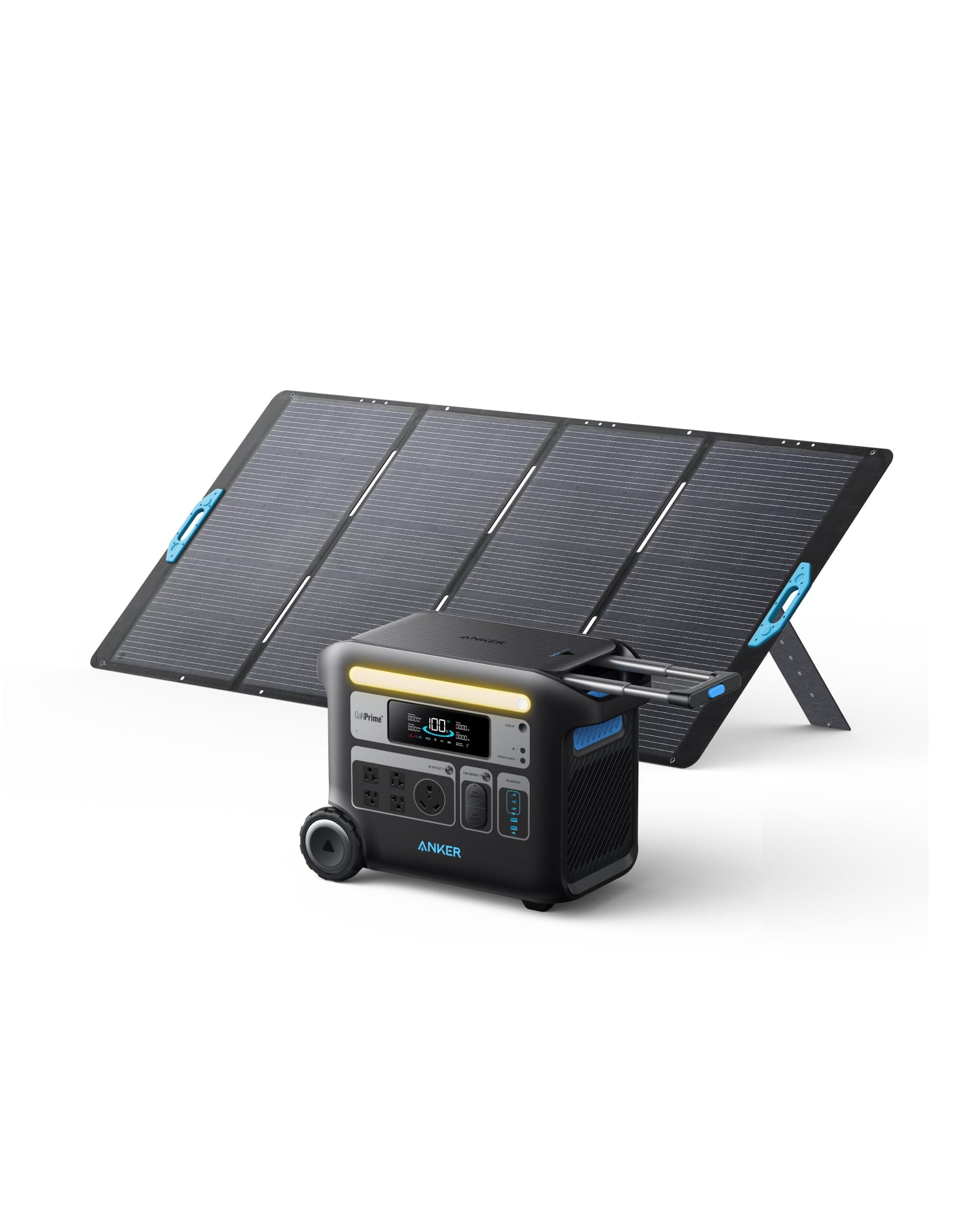 Anker Solix F2000 Solar Generator, 2048Wh Portable Power Station With Lifepo4 Batteries And 400W Solar Panel, Ganprime Technolog