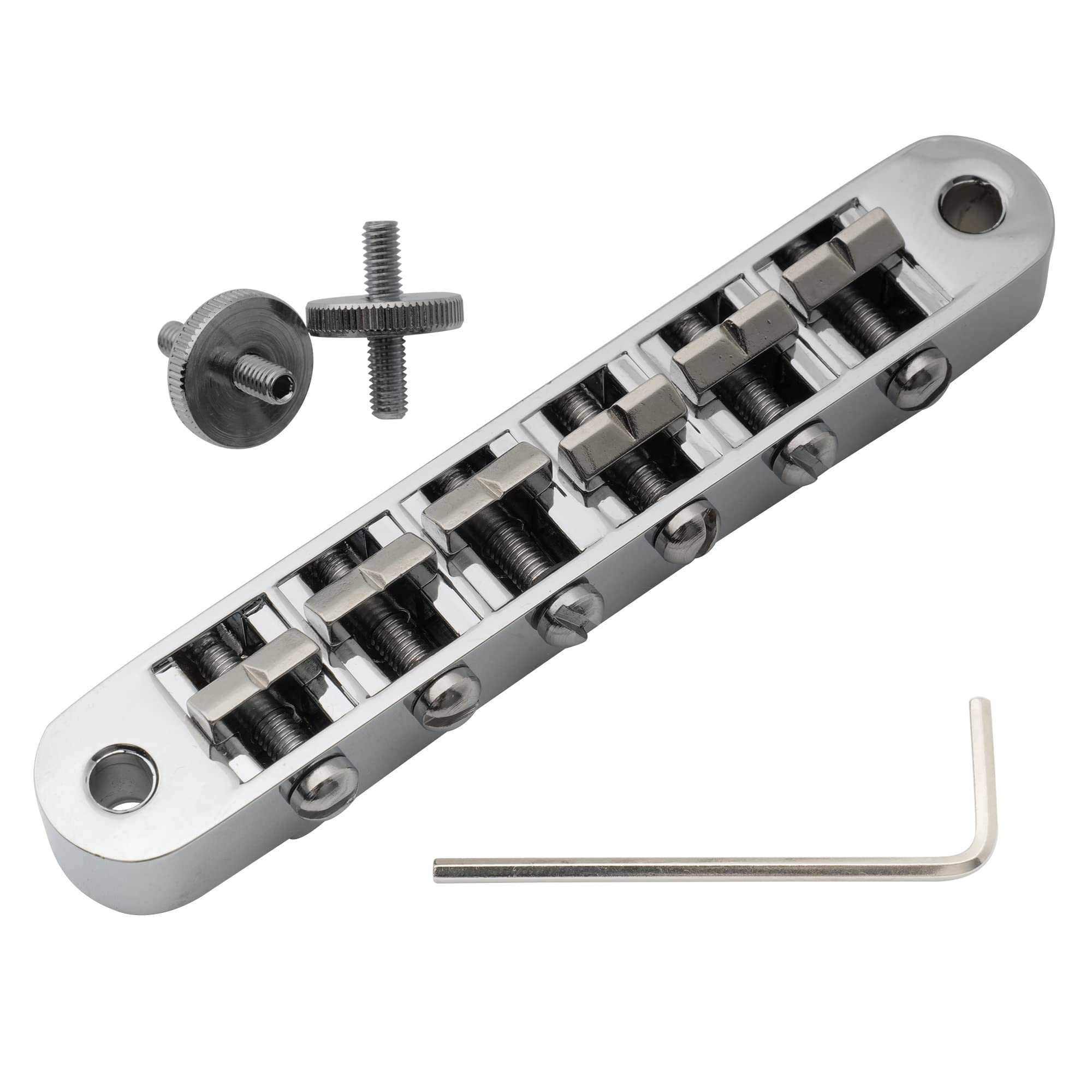 Musiclily Pro 52Mm Wide Body Abr 1 Guitar Tune O Matic Bridge For Epiphone Les Paul Lp Sg Style Electric Guitar, Chrome