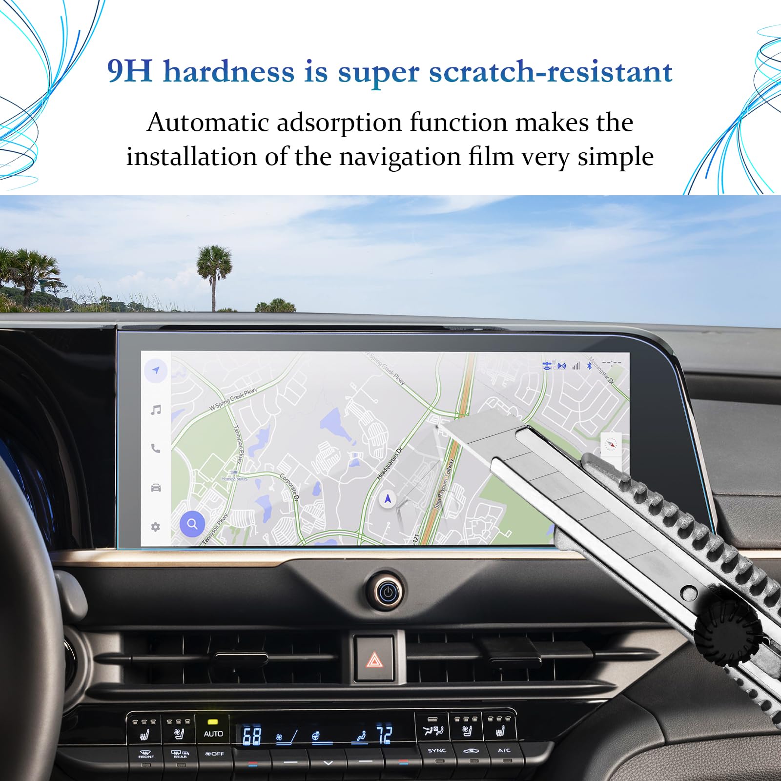 Sktu For 2025 Toyota Crown Signia Screen Protector For 2025 Toyota Crown Signia (Xle/Limited) 12.3 Inch Navigation Display 2025 Crown Signia Accessories Screen Protective Film [Tempered Glass, 9H Hardness, Hd Clear]