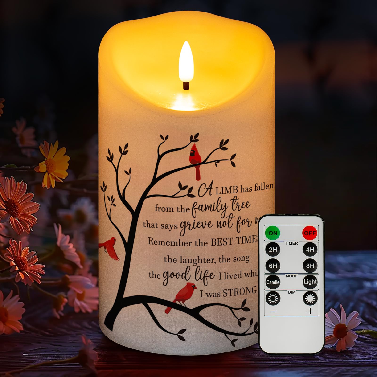 Hn Haiinaa Flameless Memorial Candle, Real Wax Led Light With Remote Sympathy Gift Bereavement Gifts For Loss Of Loved One Memor