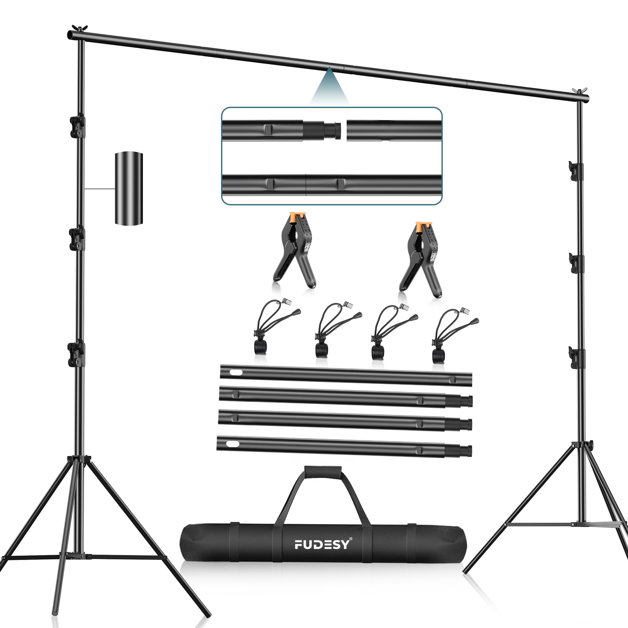 Fudesy Photo Video Studio 10 X 10Ft Heavy Duty Adjustable Backdrop Stand,Background Support System For Photography With Carry Ba