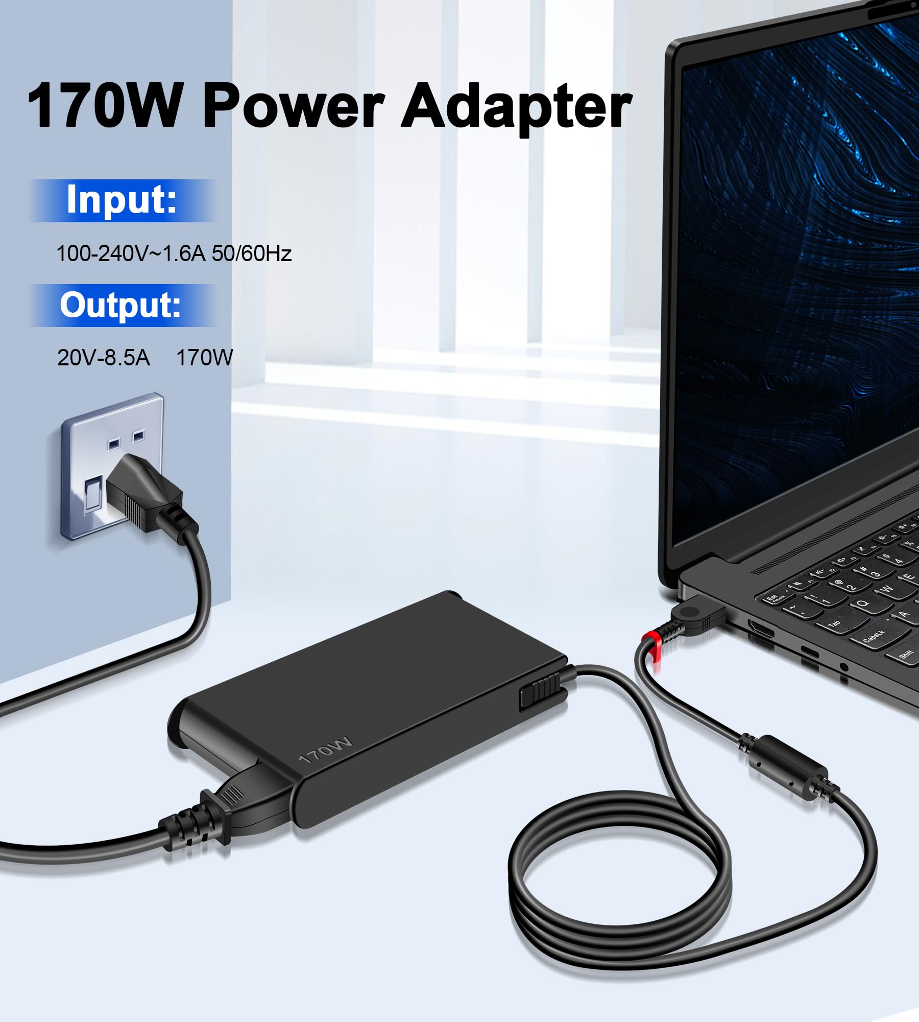 170W Thinkpad Charger For Lenovo Thinkpad Extreme Gen 1 2 3 4 5 6 Thinkpad P53 P52 P51 P50 P70 P71 P72 P73 W541 W540 T540P E560P