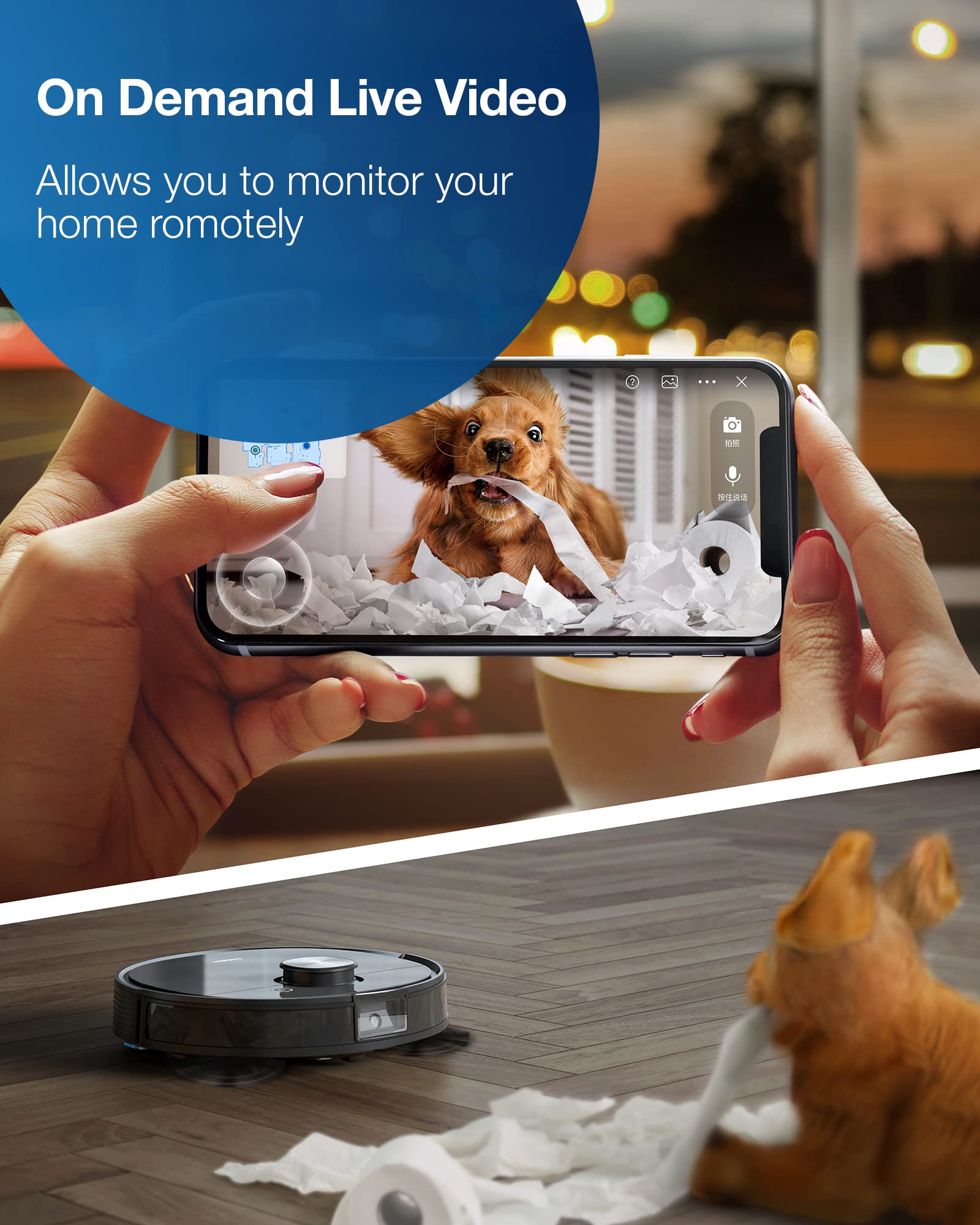 Ecovacs Deebot T8 Aivi Robot Vacuum Cleaner For Floors,Carpet, Vacumming And Mopping In One-Go, Laser Mapping, Smart Ai Object R