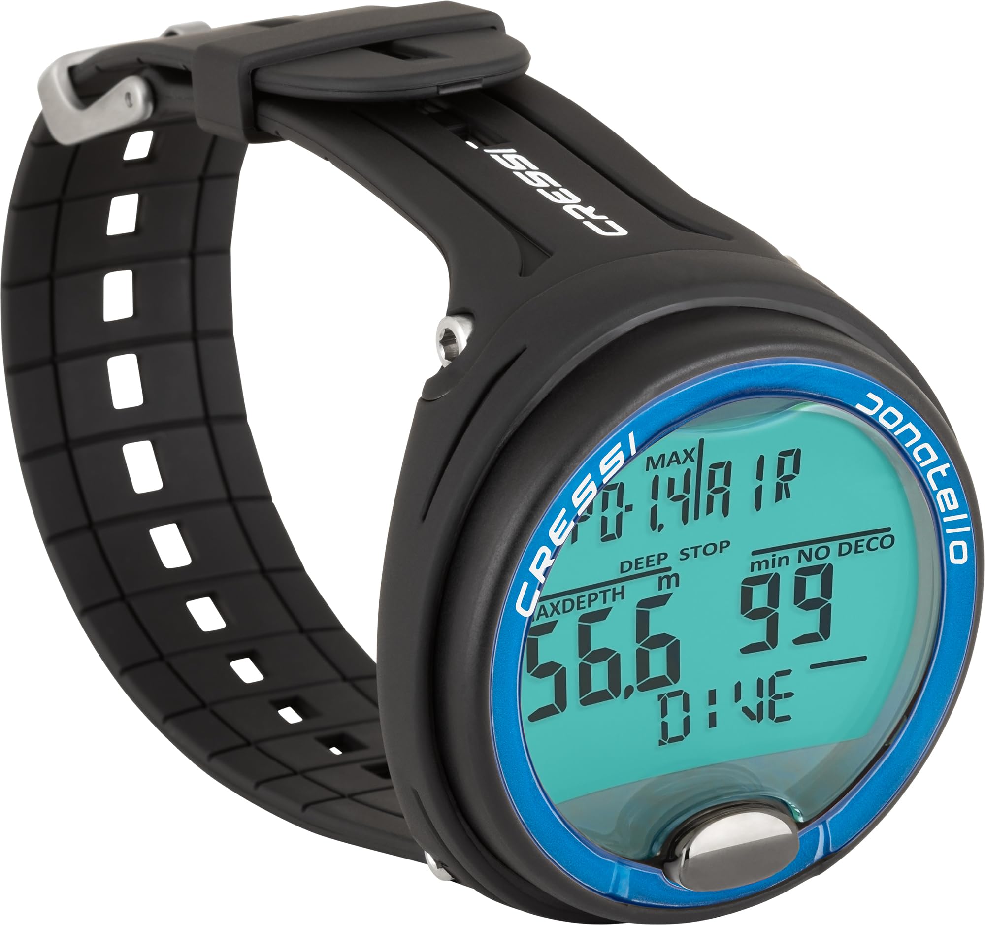 Cressi Donatello Wrist Dive Computer - Black/Blue - Air & Nitrox Modes Dive Watch - HD Backlit Display Sports Watch - Free Divin