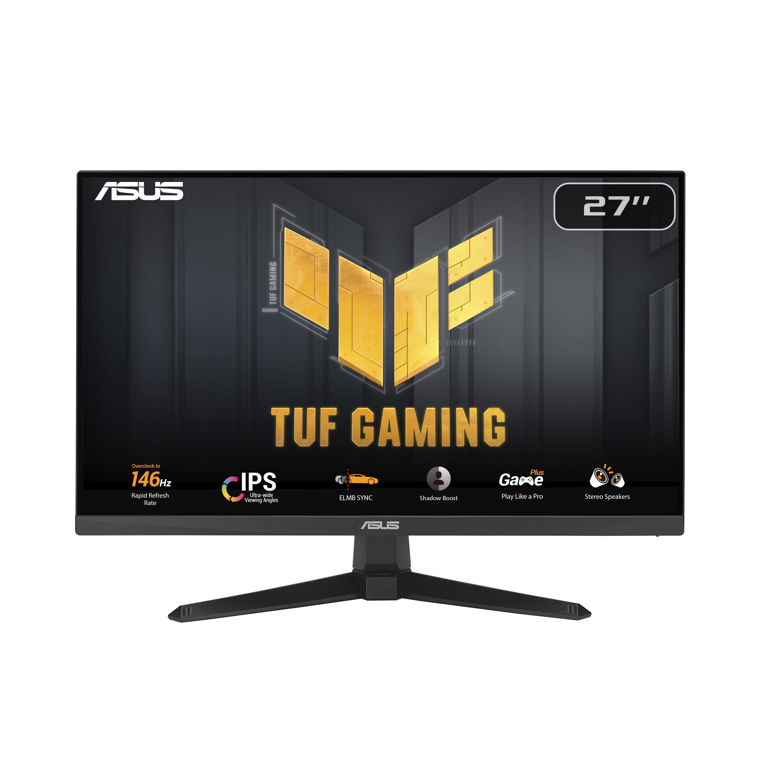ASUS TUF Gaming 27    1080P Monitor (VG279QE5A) - Full HD, Overclock to 144Hz, 1ms, IPS, Extreme Low Motion Blur Sync, Stereo Sp