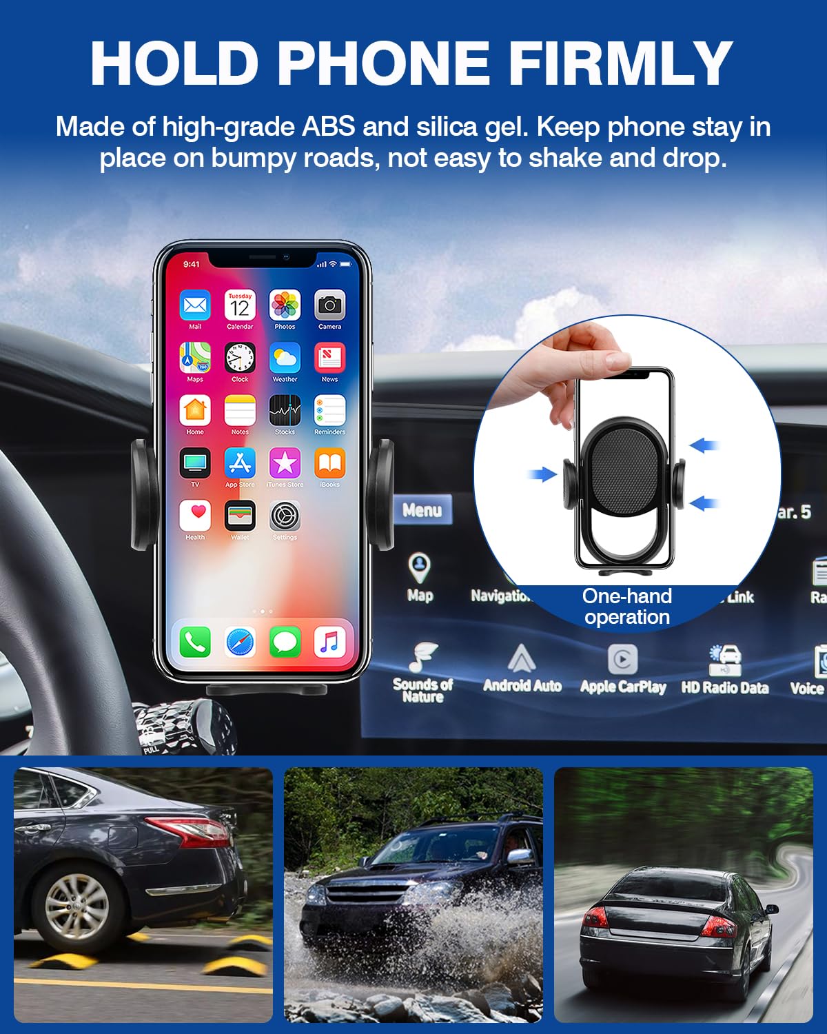 Autorder Car Phone Holder For 2021 2022 2023 2024 2025 Hyundai Elantra Accessories Phone Mount 10.25 Inch/8 Inch Screen Cell Pho