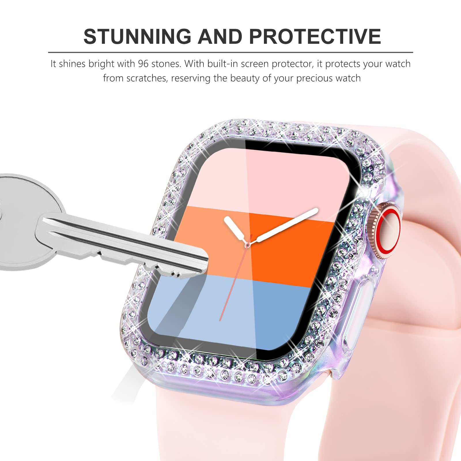 Kades Compatible For Bling Apple Watch Protective Case With Built In Screen Protector For Apple Watch 44Mm Iwatch Series Se Se20