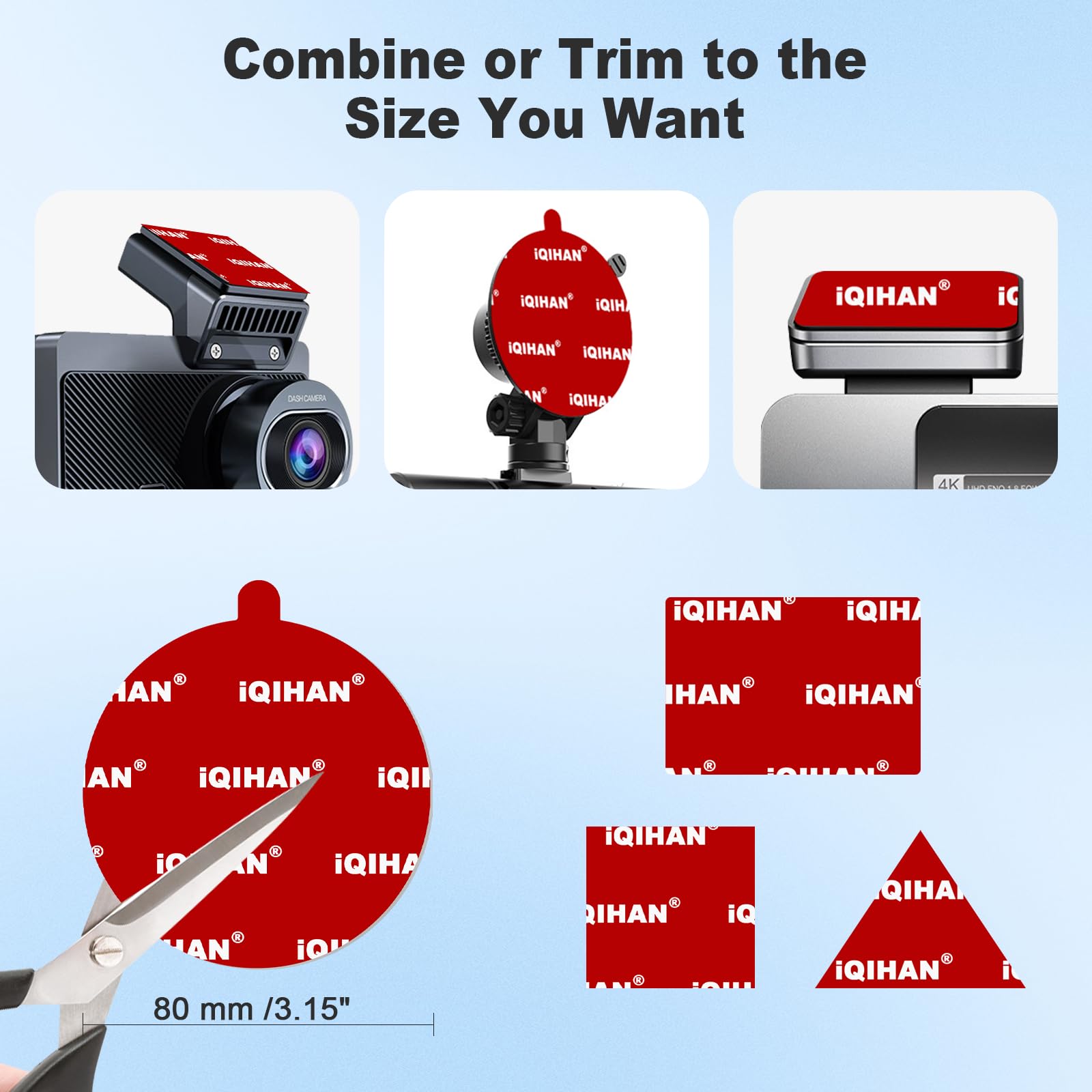 Sticky Adhesive Pads For Car Phone Mount, Strong Double-Sided Sticker Replacement For Dashboard Suction Cup Cell Phone Holder Ba