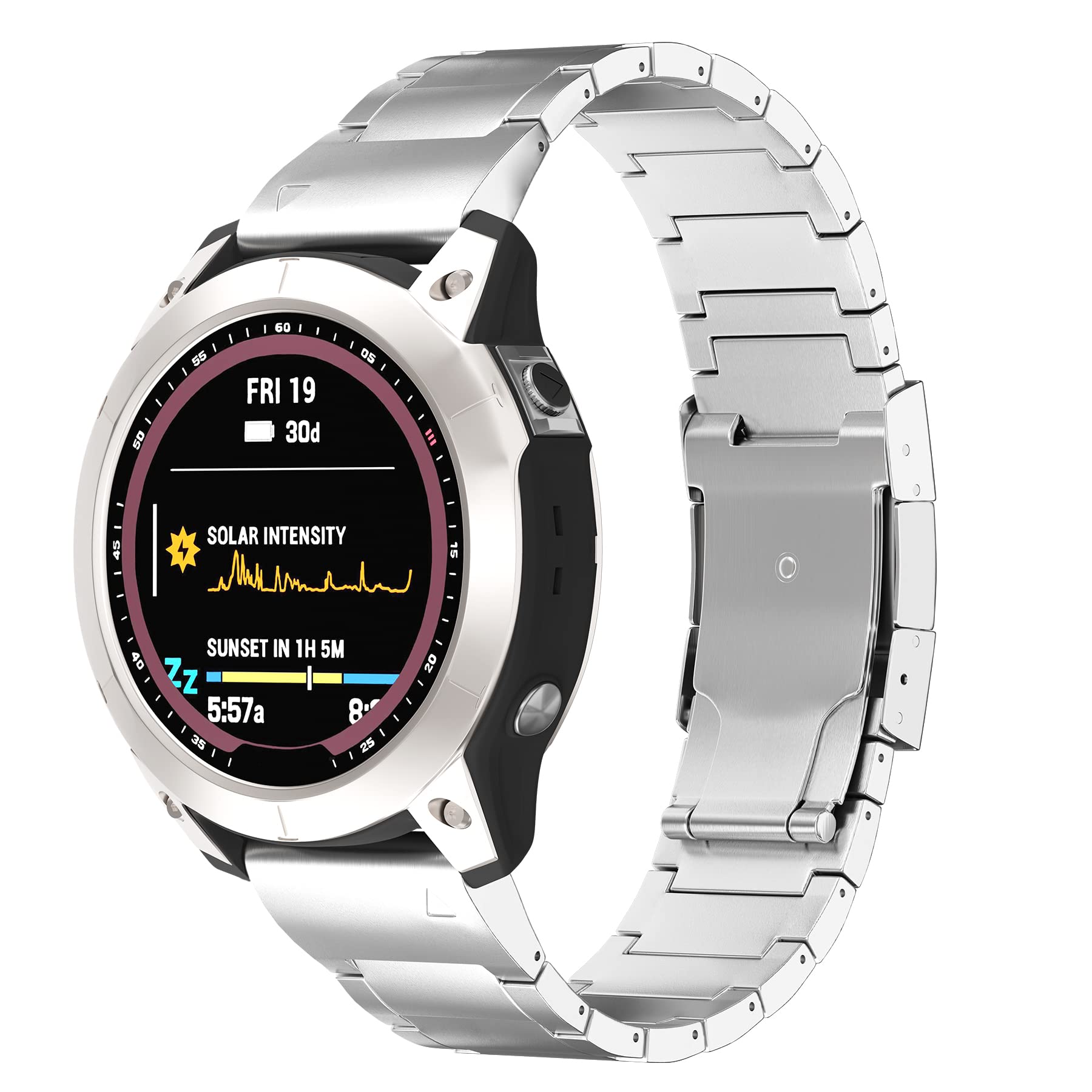 Ldfas Fenix 8/7/6 Pro/5 Plus Band, 22Mm Titanium Metal Quick Release Easy Fit Watch Strap With Double Button Clasp Compatible Fo