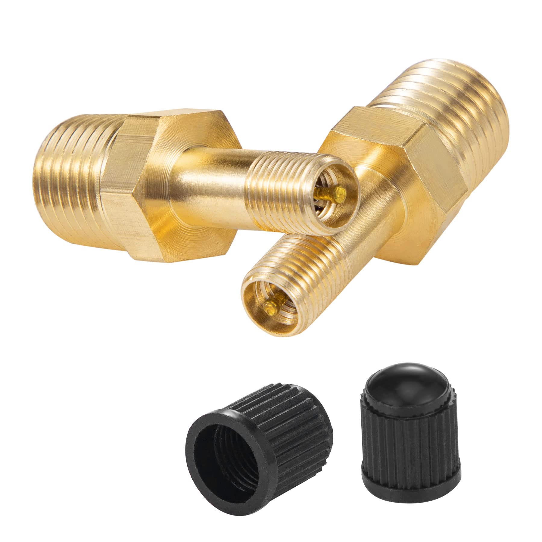 Breezliy 1/4'' Inflation Schrader Valve With Push To Connect For 1/4'' Od Air Line Tubing And Air Spring Suspension For Semi Tru