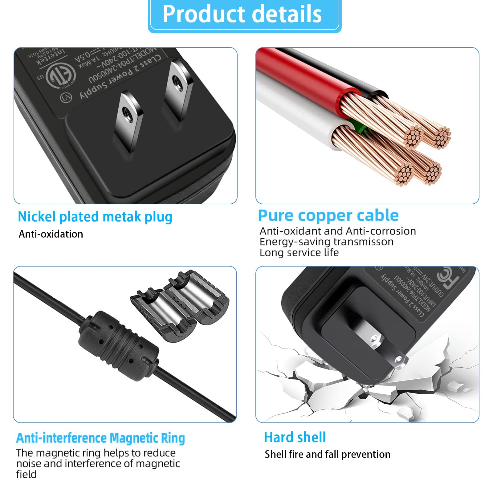 Tkdy 18V 1A Dc Power Supply Adapter, 110-240V Ac To Dc 18Volt Us Plug Fit For 18Vdc 1000Ma 750Ma 500Ma Power Cord For Logitech S