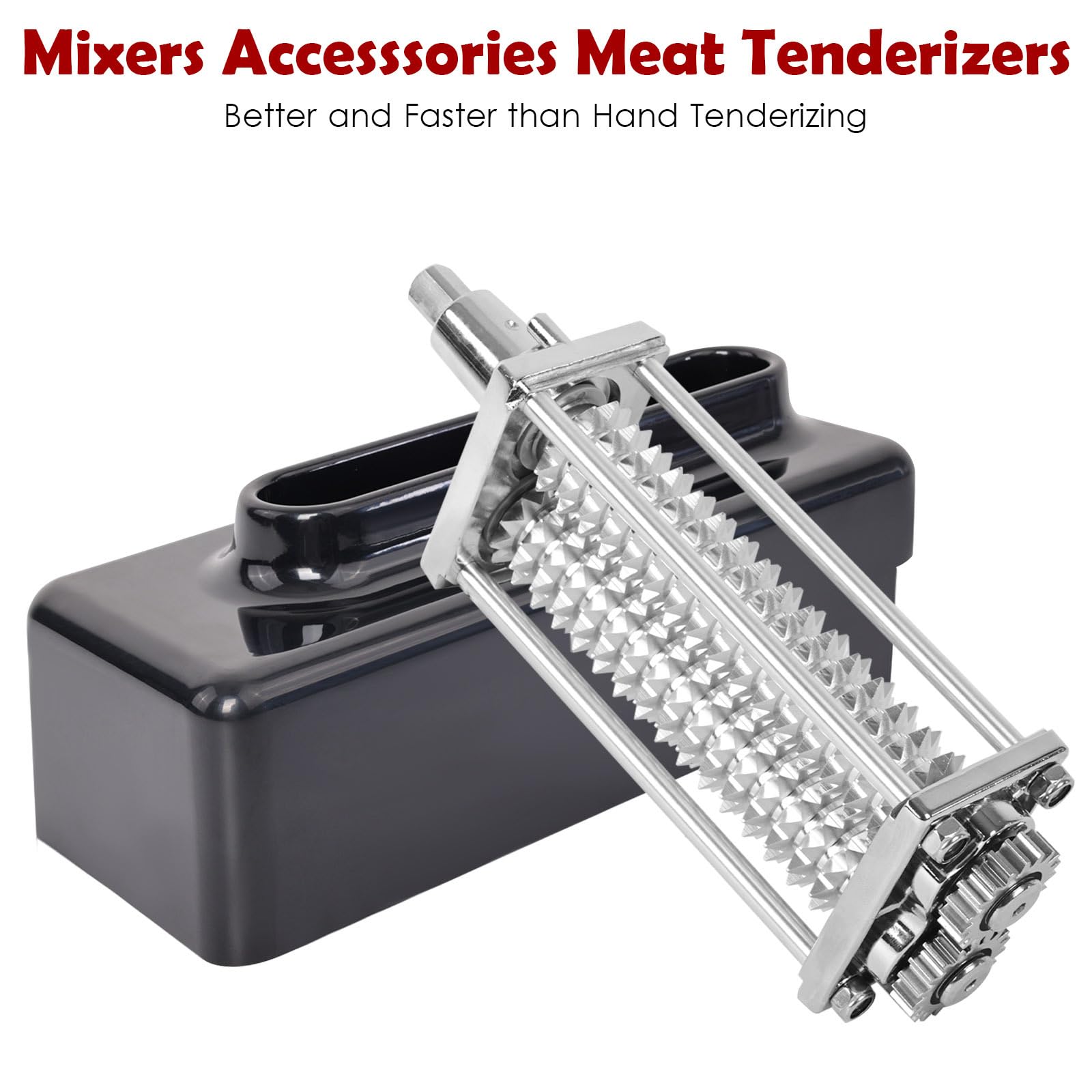 Meat Tenderizer For Kitchenaid Mixer, Meat Tenderize Attachment For Kitchenaid Stand Mixer With Stainless Gears, Black