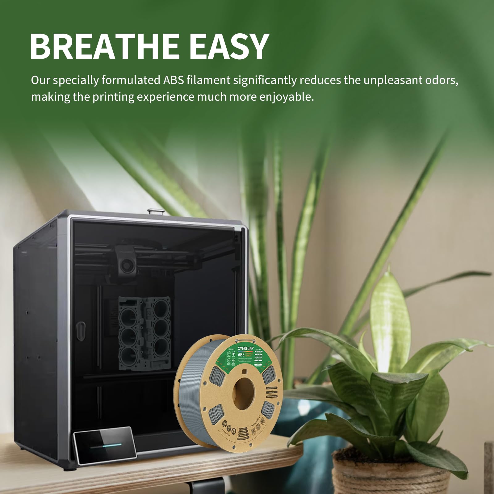 Overture Abs Filament 1.75Mm, Abs 1Kg Spool (2.2Lbs),3D Printer Filament,Dimensional Accuracy +/  0.03 Mm, Fit Most Fdm Printer