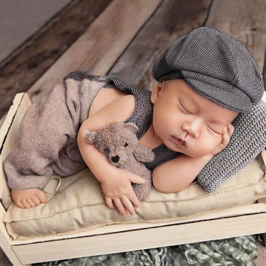 Ylsteed Newborn Boy Photoshoot Outfits 2Pcs Newborn Photography Outfits Girl Baby Photography Props Newborn Gentleman Suit Photo
