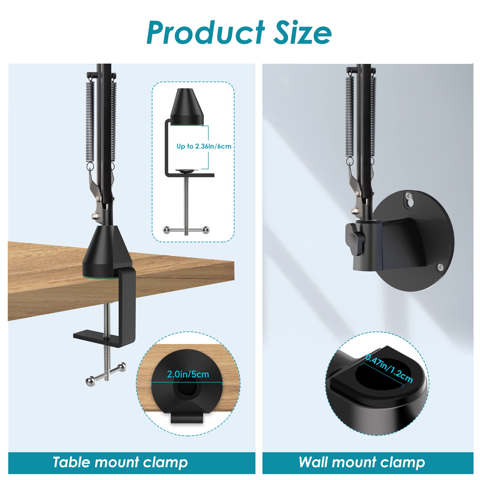 YOUSHARES Wall Mount QuadCast Boom Arm Stand with Mic Windscreen and Table Mount Clamp, Mic Stands and Holders Compatible with HyperX QuadCast S Microphone