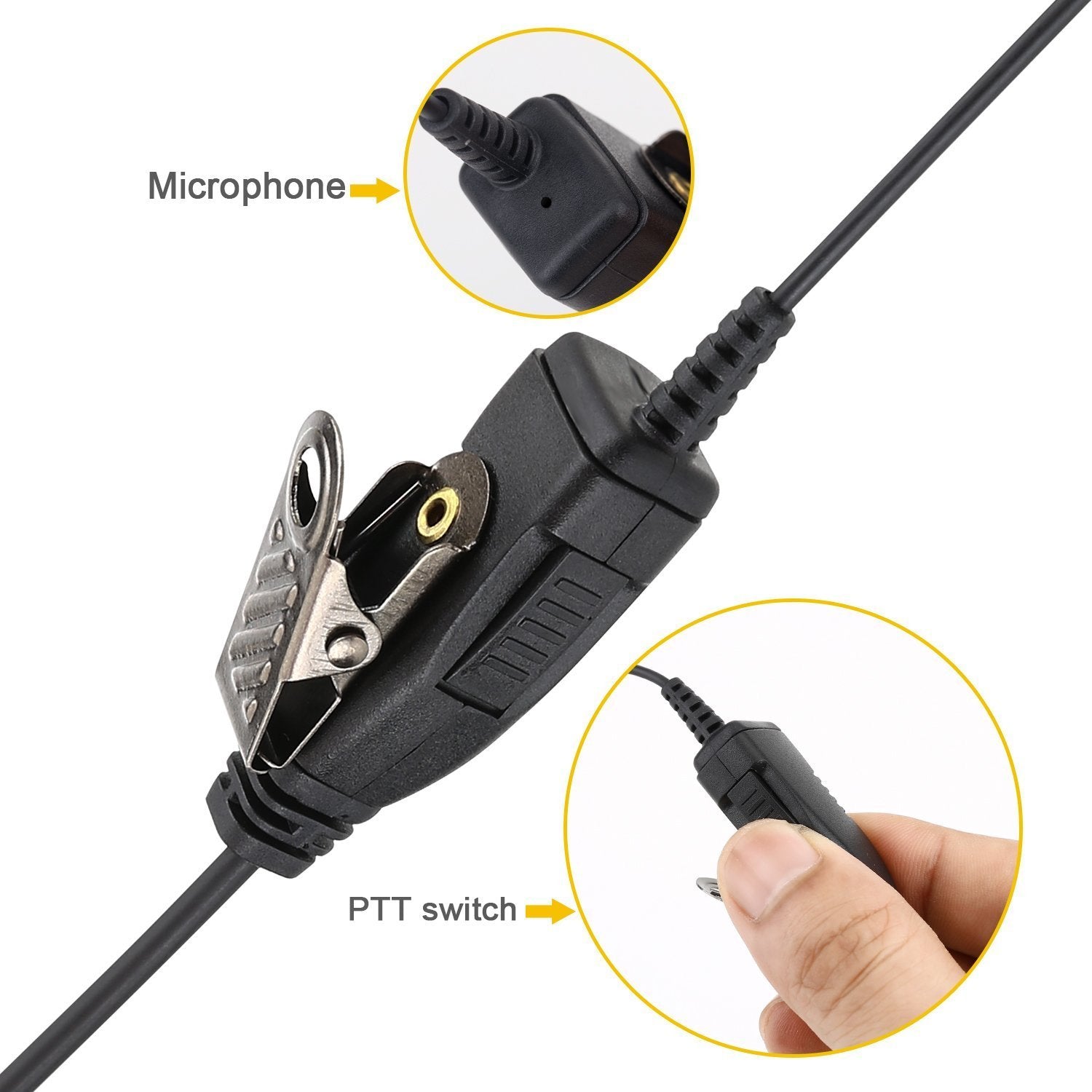 Hwayo Walkie Talkie Swivel Earpiece With Microphone And Ptt For Motorola Two Way Radio   Motorola Swivel Earpiece Compatible With Walkie Talkies Cls1410, Cls1100, Hkln4604A (4 Pack)
