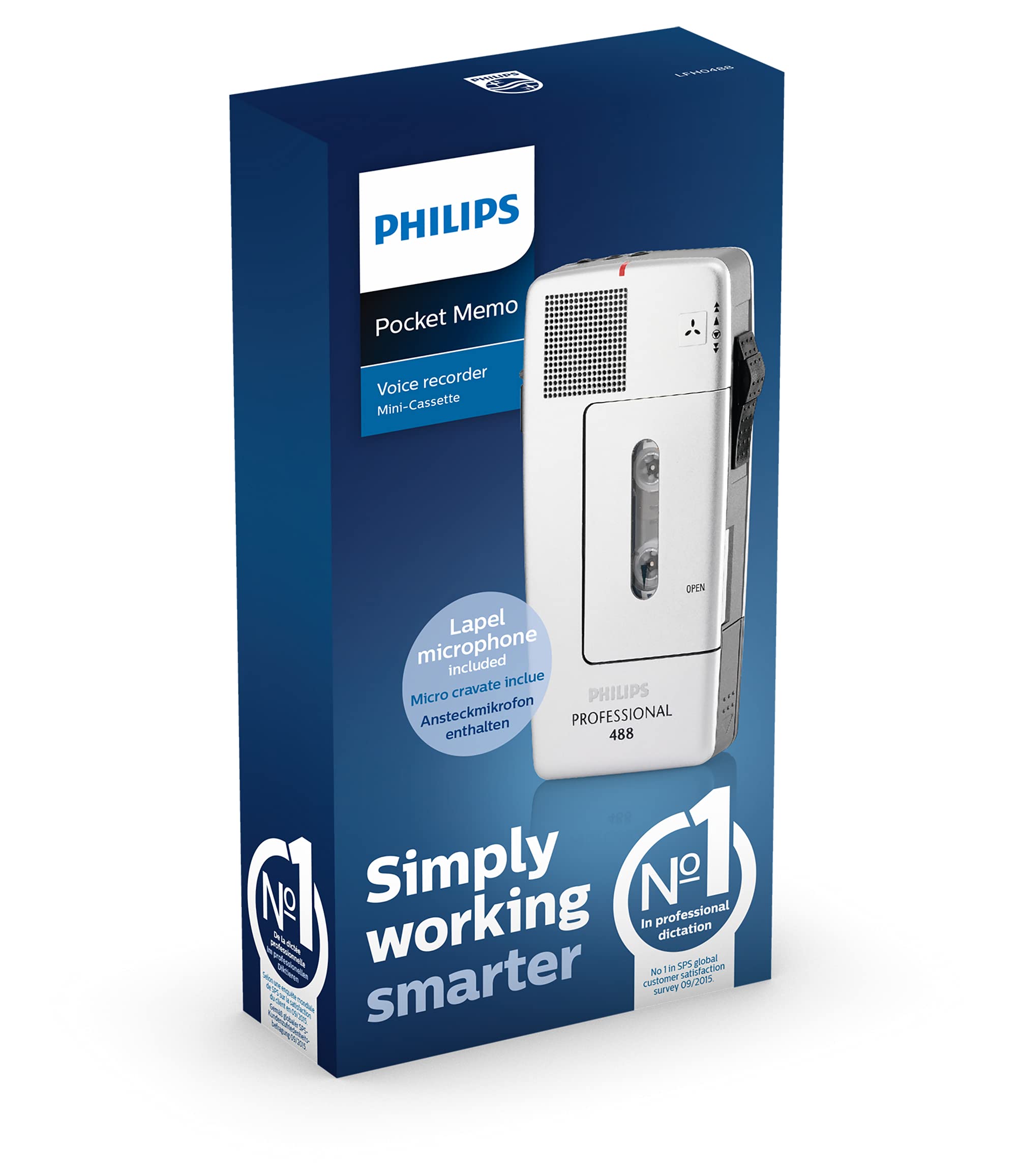 Philips Lfh048800B Dictation Recorder Cassette Player Product, Silver