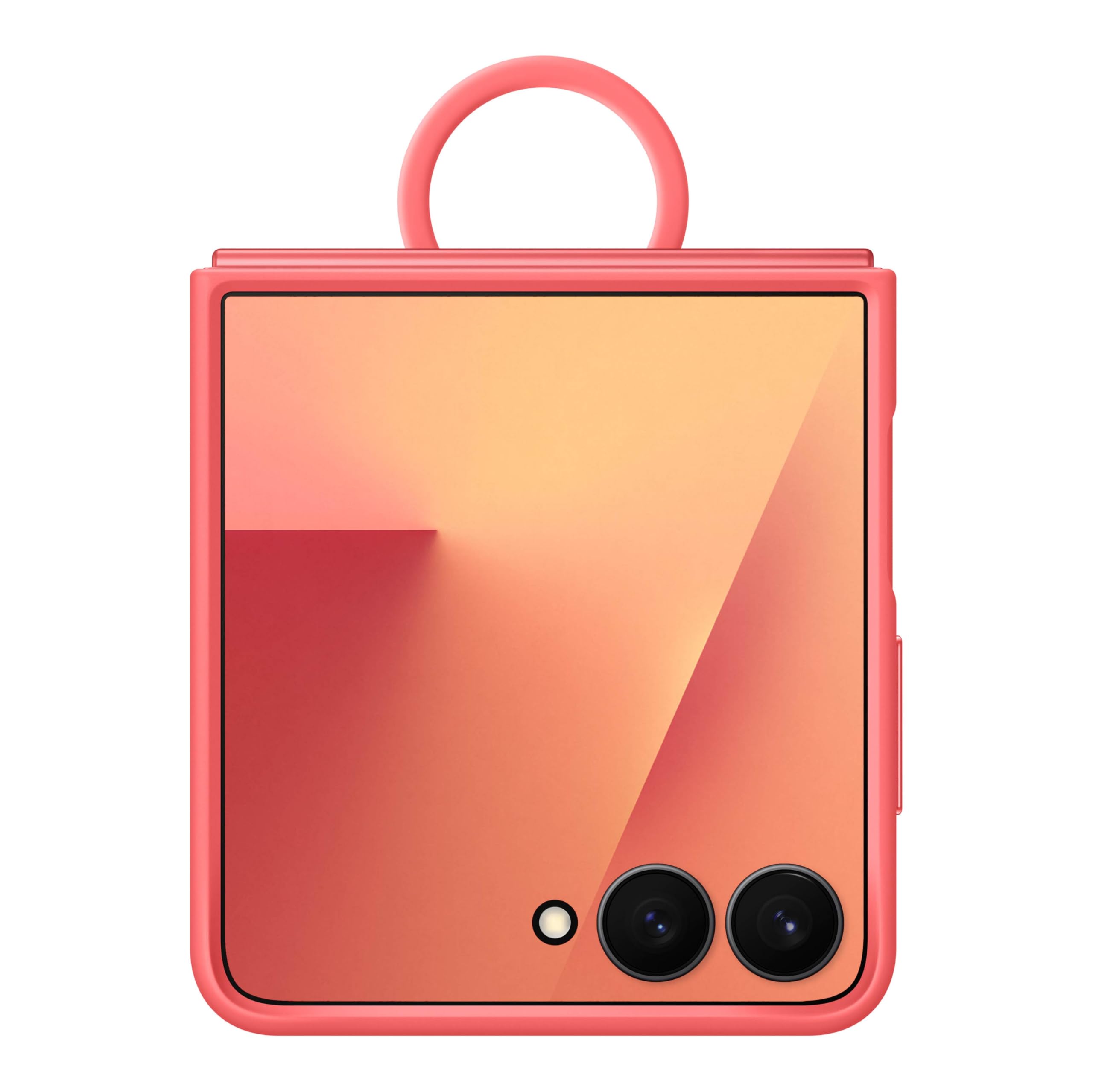 Samsung Galaxy Z Flip7 Official Ring Phone Case Silicone, Easy to Carry, Soft, Sleek, US Version, Coral Red