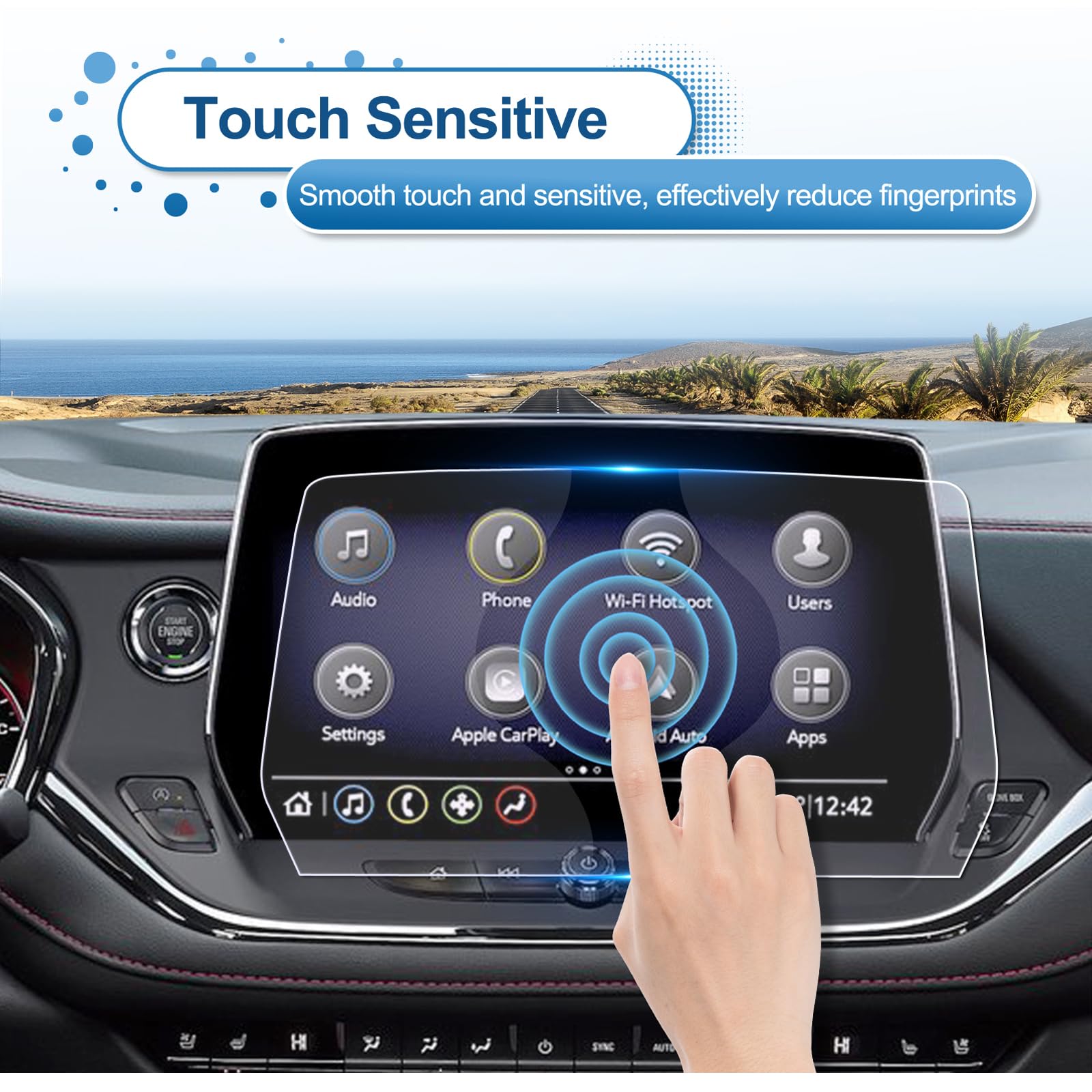 Coleya Updated 2023 2024 Chevy Blazer Screen Protector For Chevrolet Blazer (2Lt/3Lt/Rs/Premier) 10.2 Inch Touch Screen, 9H Temp