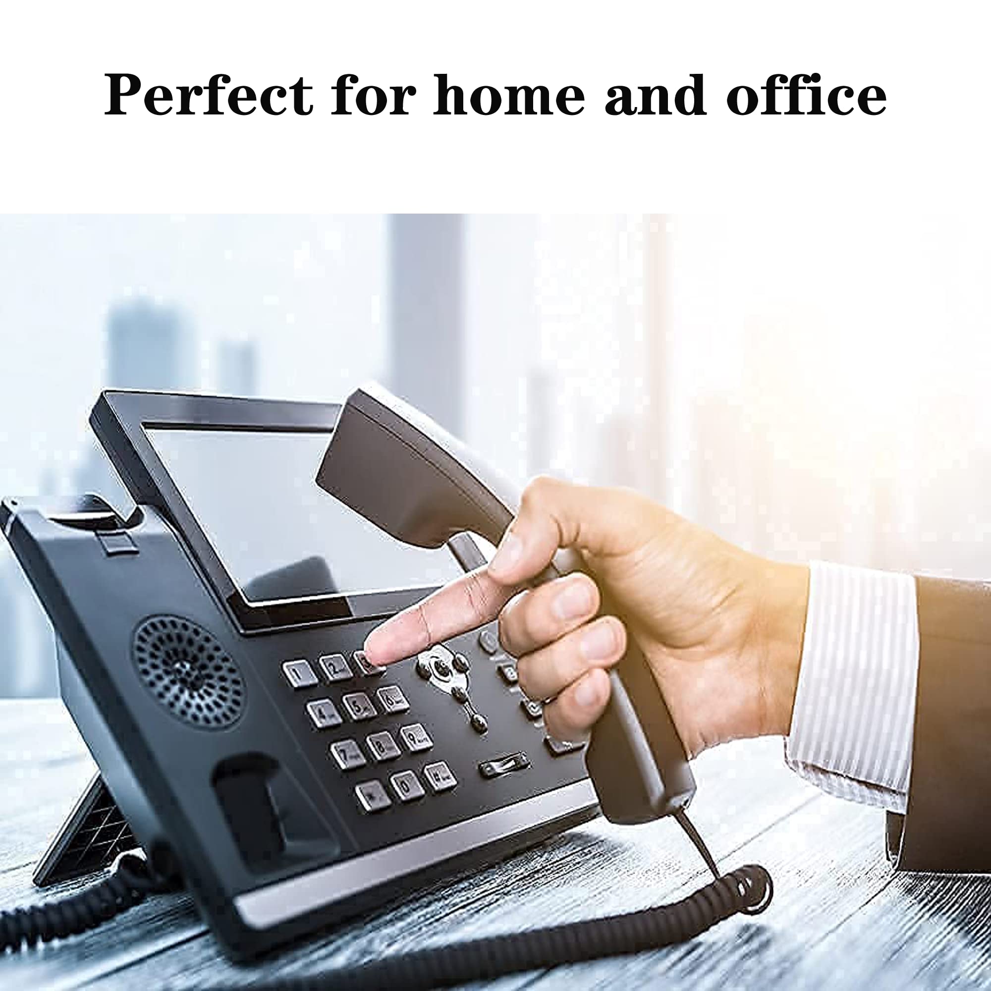 Telephone Cord,Telephone Cord Detangler, 4Pack 8Ft Uncoiled / 1.4Ft Coiled Telephone Handset Cord With 4 Pack 360 Degree Rotatin