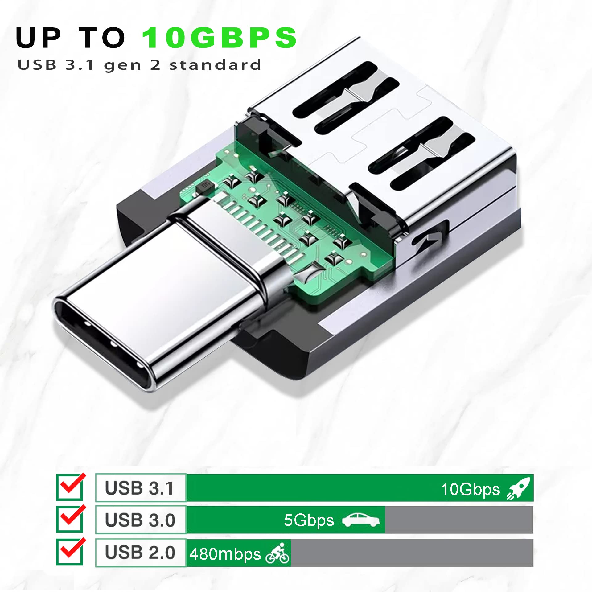 Mindorlen Usb C To Usb Adapter 3.1 Gen 2, 10Gbps Usb To Usb C Adapter, Usb C Male To Usb 3.0 A Female Usb 3.2 Type C Otg Converter For Macbook Pro Laptop Pc Imac Ipad Air