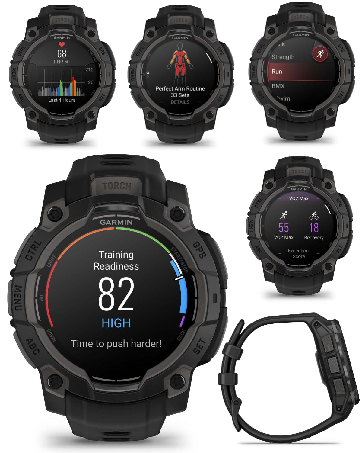 Wearable4U Garmin Instinct 3 45Mm, Amoled Display, Rugged Outdoor Gps Smartwatch, Metal Reinforced Bezel, Built In Flashlight, U