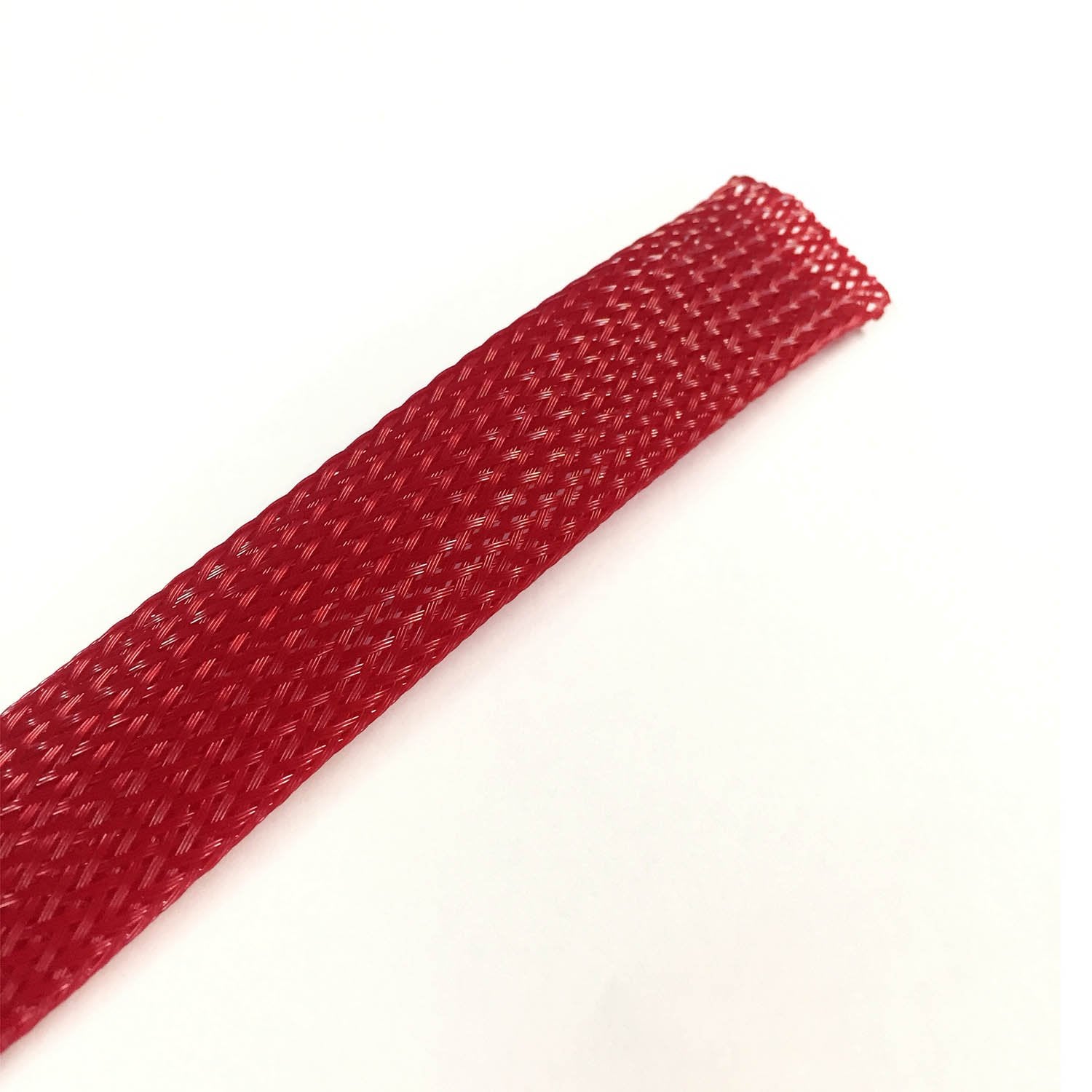 Electriduct Expandable Braid Sleeving | Polyester High Flame Retardant Flexible Cable Mesh Sleeve | 1/2''   50 Feet (Red)