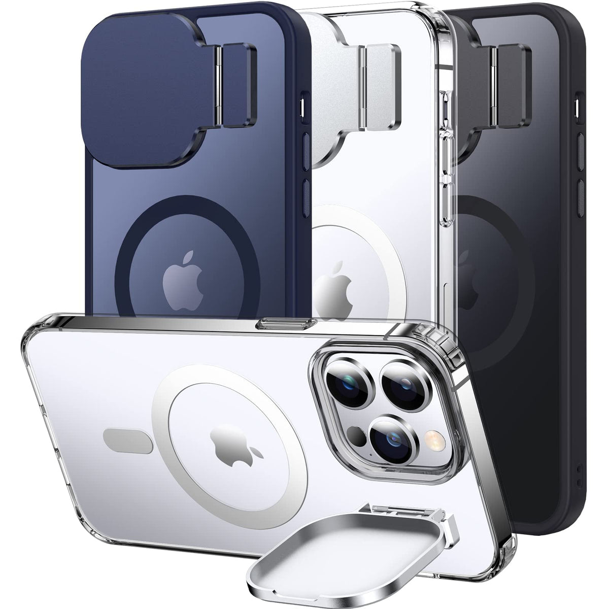 Silverback For Iphone 13 Pro Max Case With Stand, Magsafe Compatible Case With Built In Camera Cover,Magnetic Phone Case Shockpr