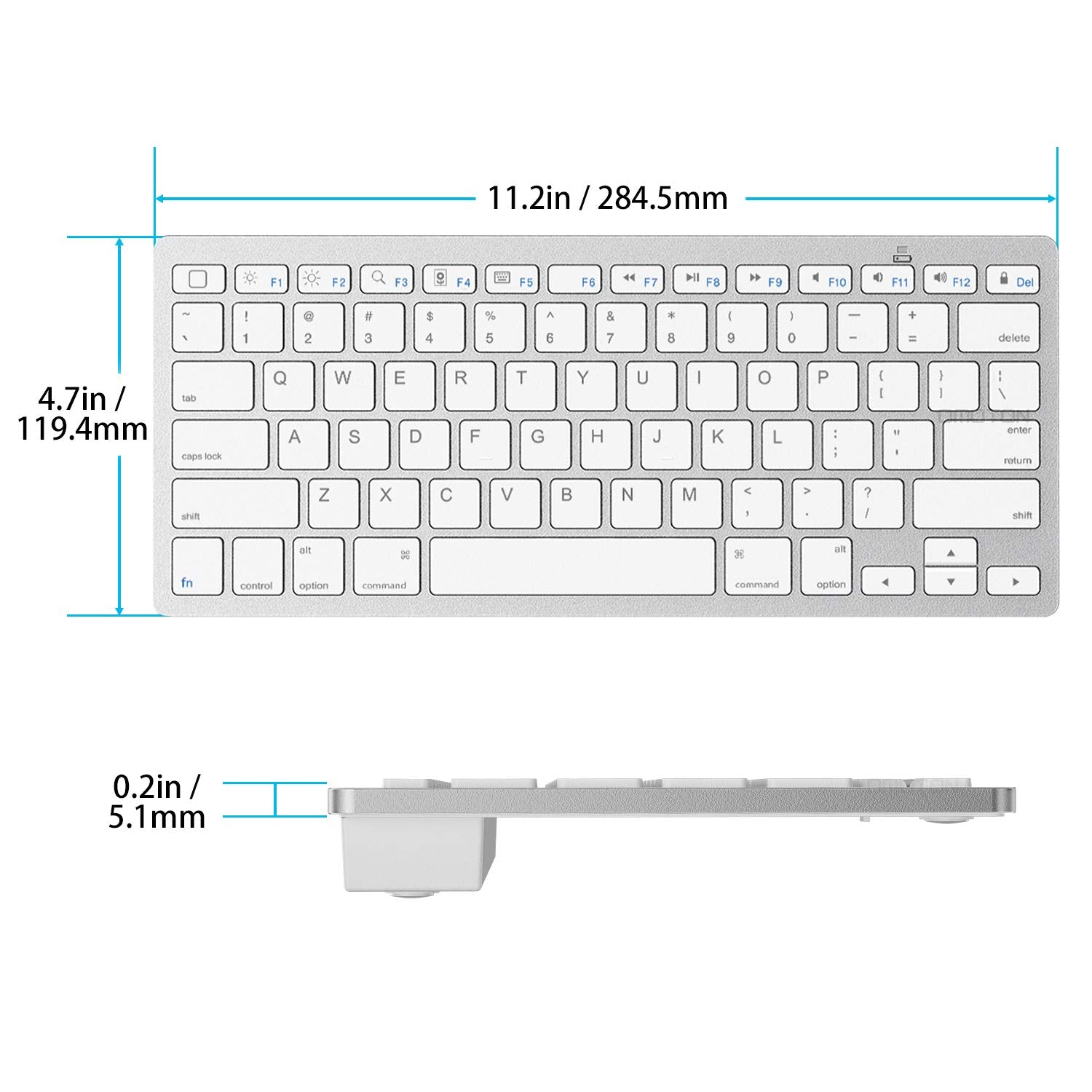 Omoton Bluetooth Keyboard For Ipad 10Th Generation, Ipad 10.2 (9Th/8Th/7Th), Ipad Pro 13/12.9/11 Inch, Ipad Air 13/11 Inch, Ipad Air 5Th/4Th Gen, Ipad Mini And More Bluetooth Enabled Devices, White