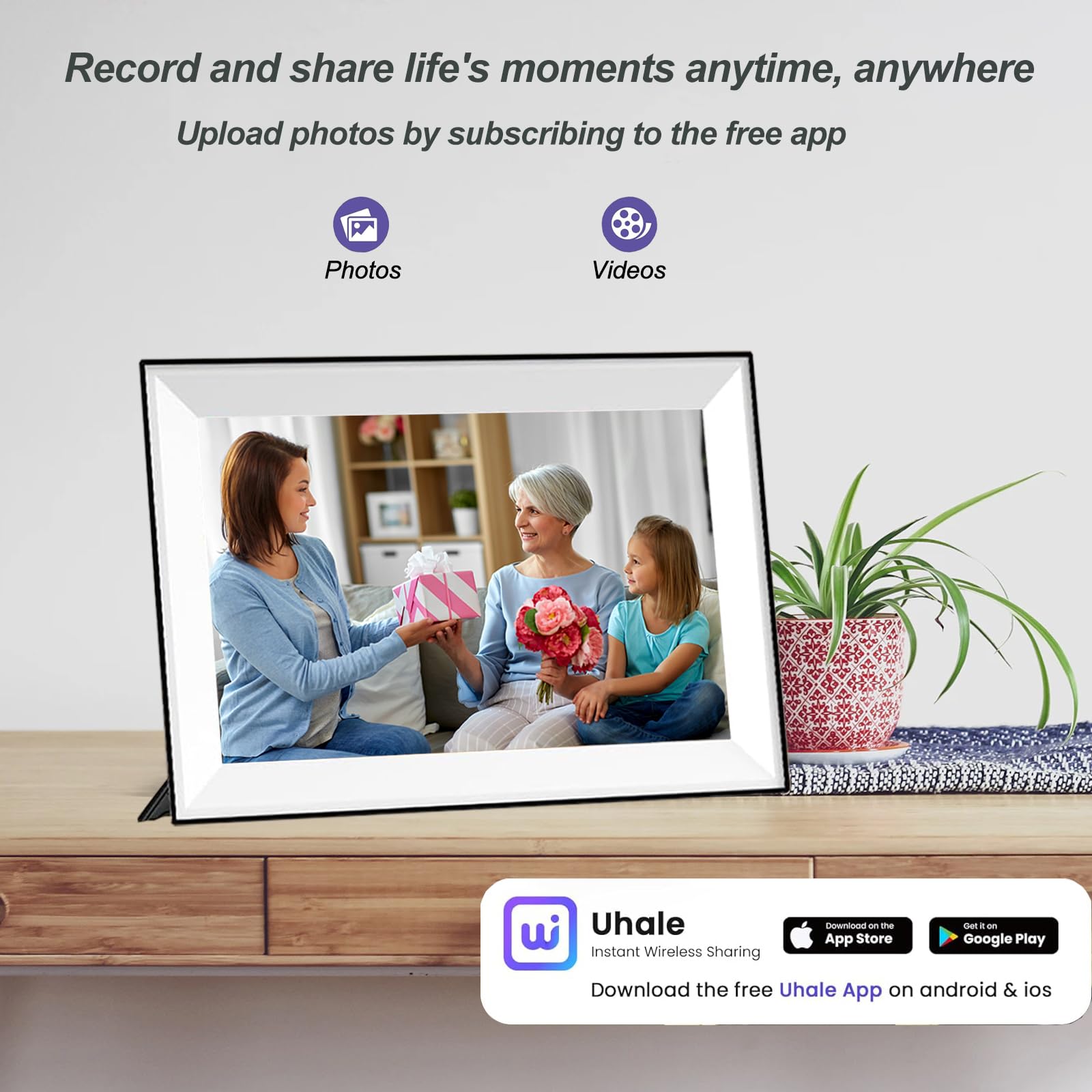 Yunpkture 10.1'' Digital Picture Frame 32Gb Smart Wifi Photo Frame,1280 * 800 Hd Ips Touch Screen,Auto Rotate,Share Photos And V