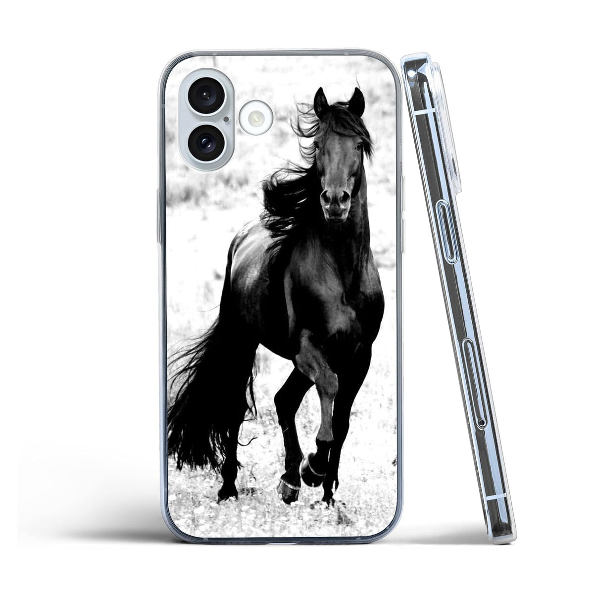 Ningpiyaya Compatible With Iphone 16 Plus Case, Trendy Cool Wild Horse Design Case Soft Tpu Slim Protective Clear Case Gift For 