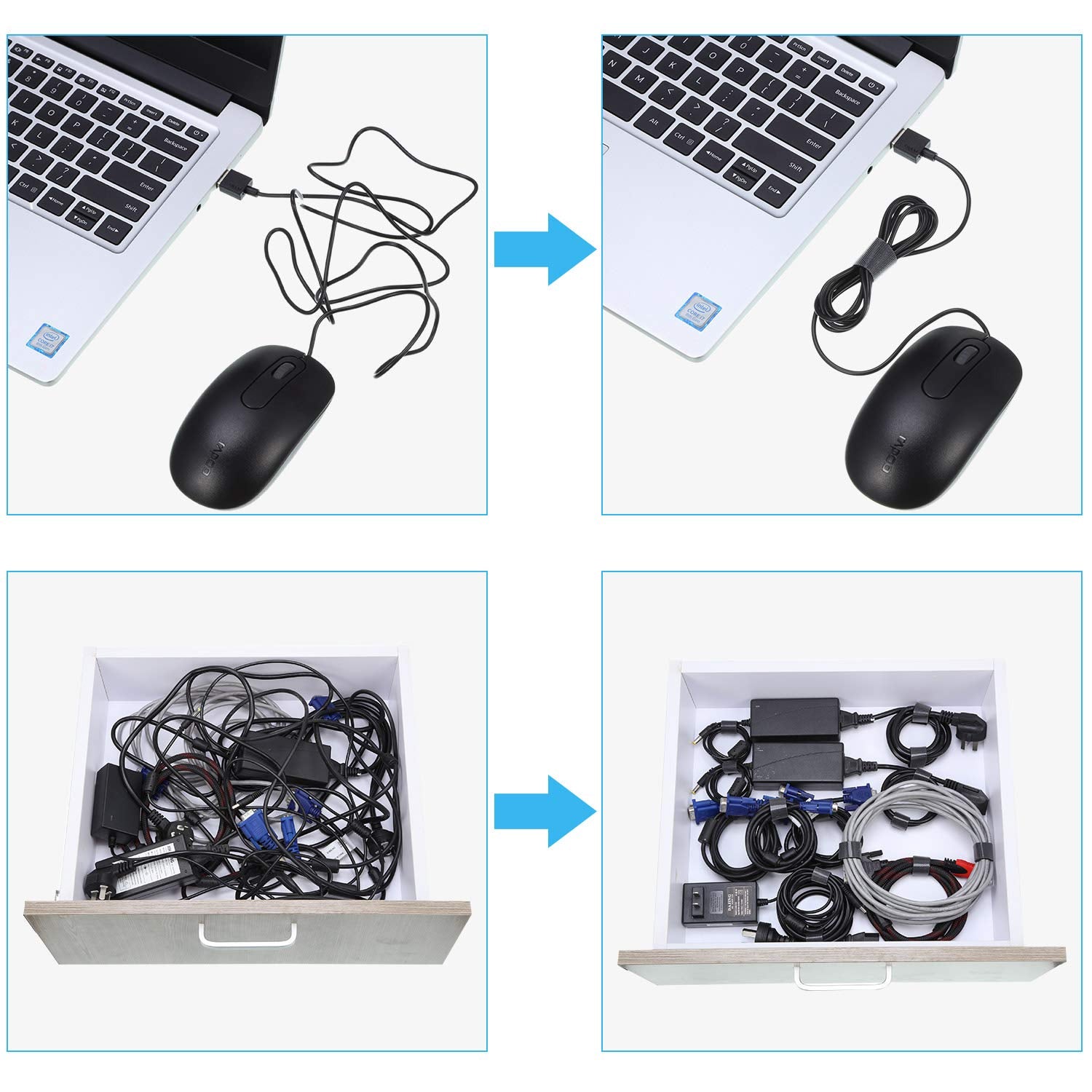 Fastening Tape Cable Ties Reusable Fastening Nylon Tape Double Side Hook Roll Hook And Loop Straps Wires Cords Management Wire O