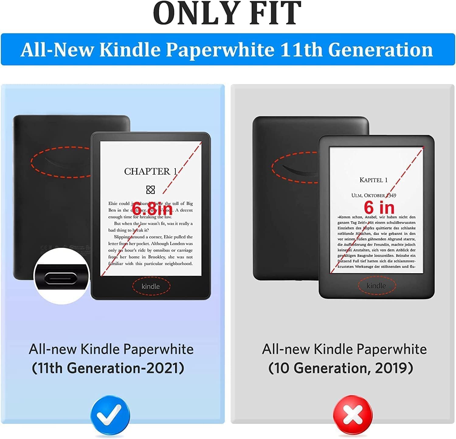 Idlehands Clear Case For All New Kindle Paperwhite 11Th Gen 2021 & Signature Edition(6.8'')   Lightweight, Scratch Proof Silicon