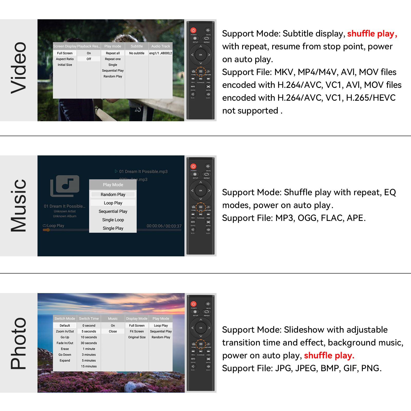 Hdmi Media Player, Blue Mini 1080P Full Hd Ultra Hdmi Mp4 Player For  Mkv/Rm/ Mp4 / Avi Etc  Hdd Usb Flash Drive/Hdd And Sd Card