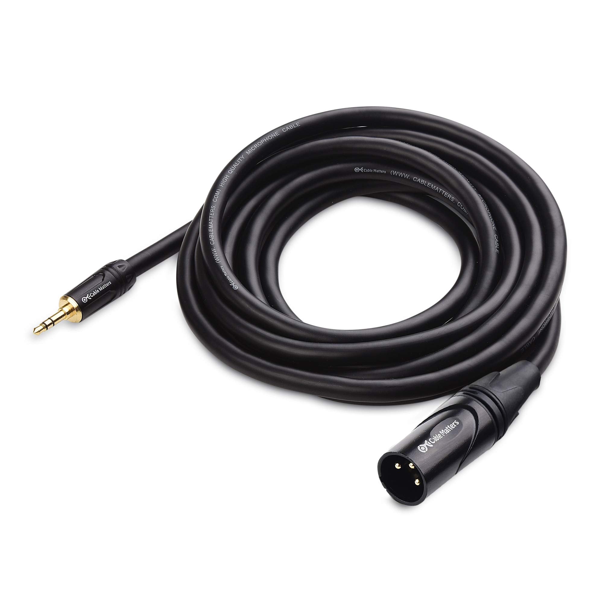 Cable Matters 3.5mm to XLR Cable 10 ft, Male to Male XLR to 1/8 Inch Cable, XLR to 3.5mm Cable, Compatible with iPod, MP3 Player, Laptop, Voice Recorder and More   10 Feet