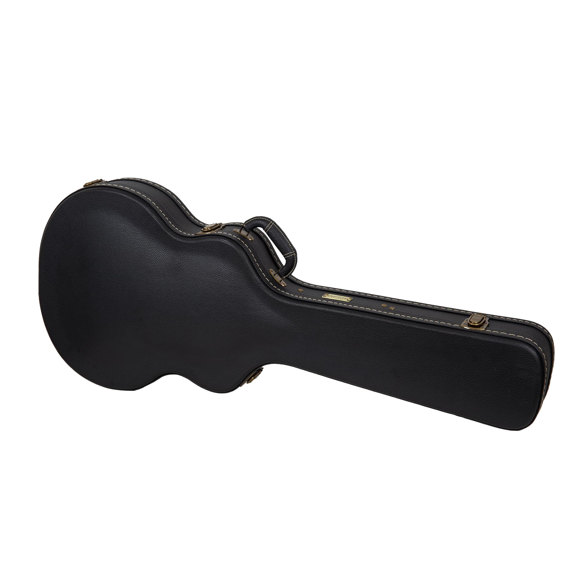 Crossrock Wooden Guitar Case -Fits 335 Style 6 Strings Semi-Hollow Electric Guitars -Vintage Hardware, Sponge Lining, Metal Feet