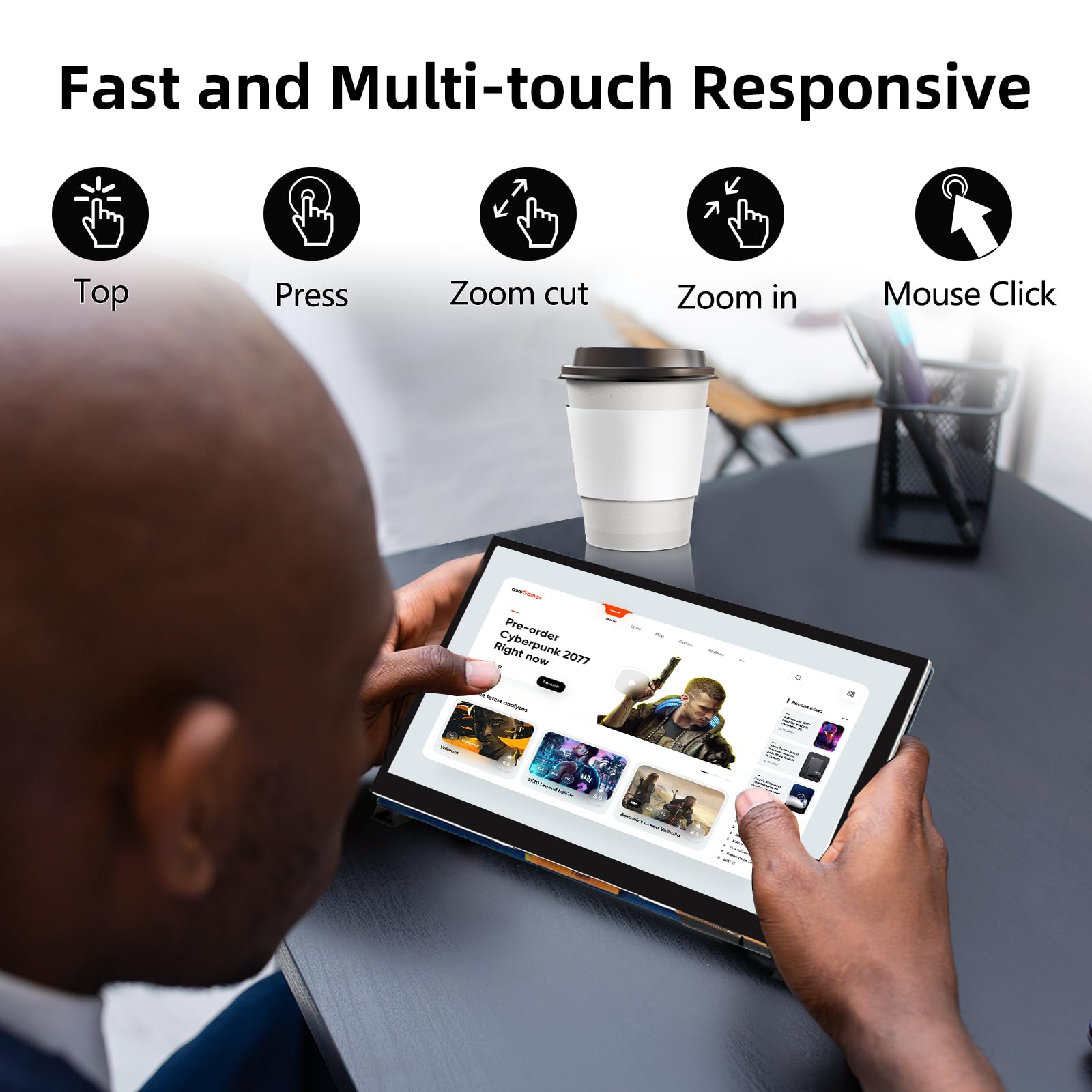 Ipistbit 7 Inch Raspberry Pi Monitor Touchscreen, 800X480 Dsi Ips Display, 5 Point Touch Capacitive Screen For Raspberry 5/4B/3B