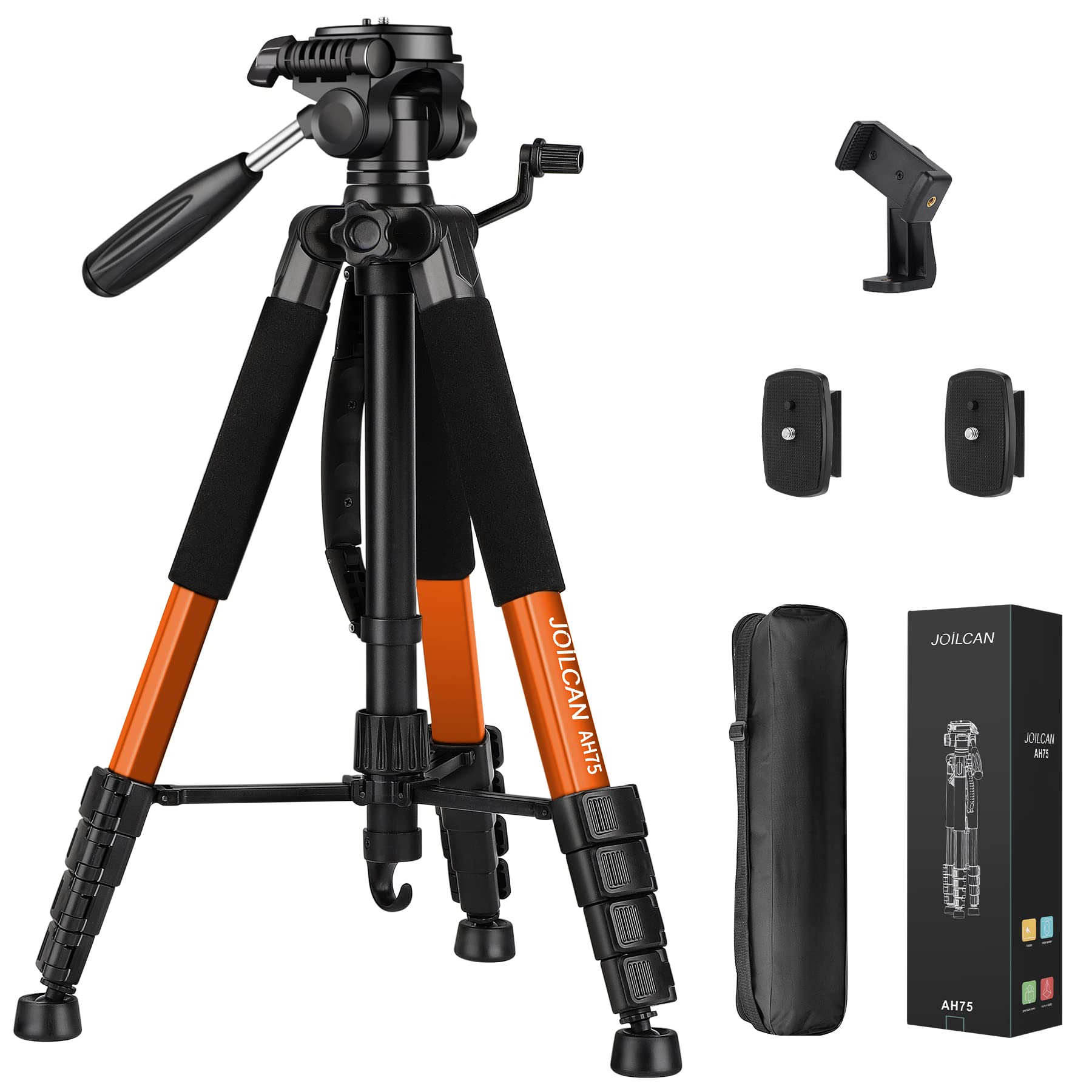 Joilcan Tripod Camera Tripods, 74'' Tripod For Camera Cell Phone Video Photography, Heavy Duty Tall Camera Tripod Stand, Profess