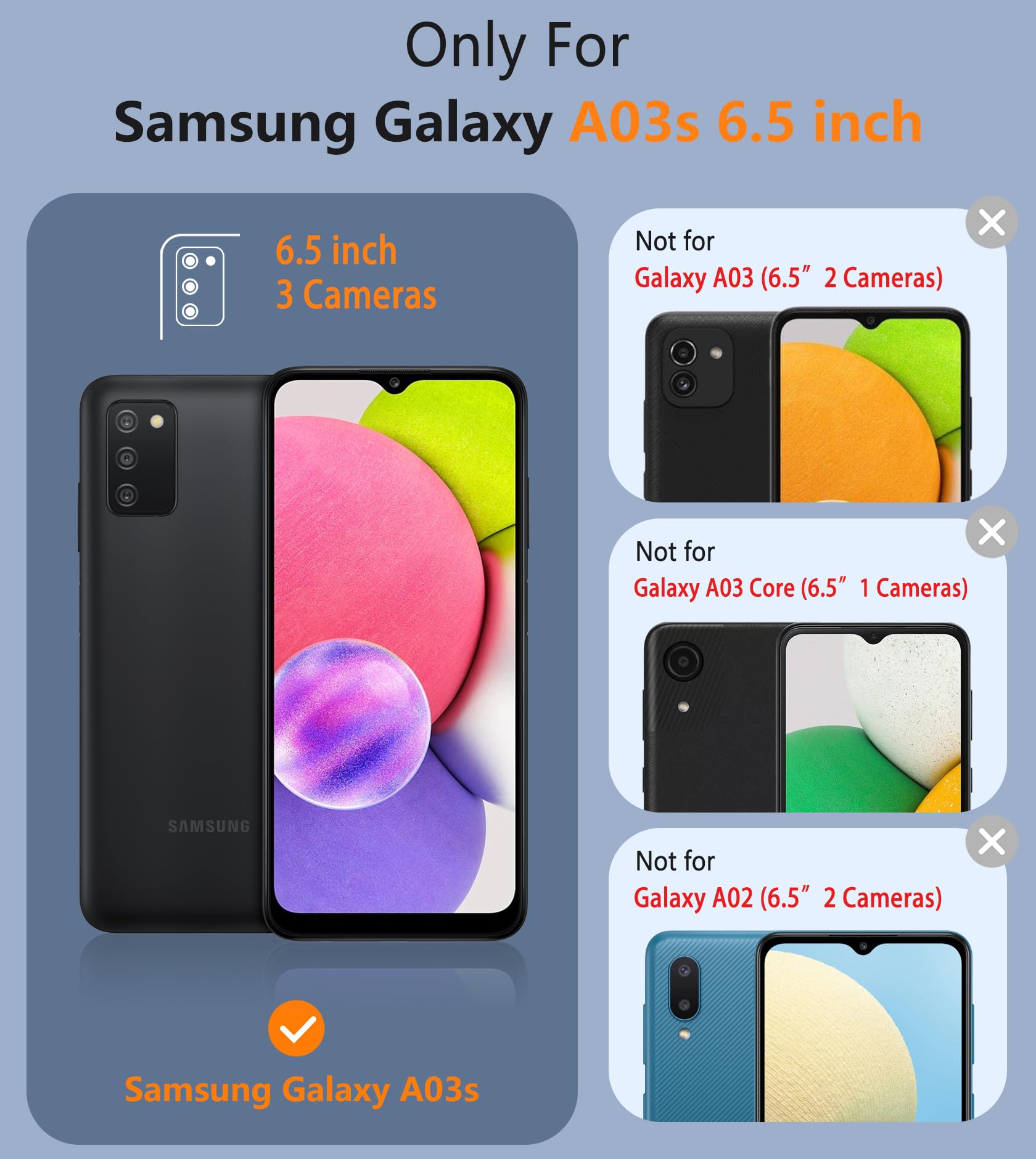 Bniut For Samsung Galaxy A03S Case: Dual Layer Shockproof Protective Heavy Duty Cell Phone Cover Rugged With Non Slip Textured B