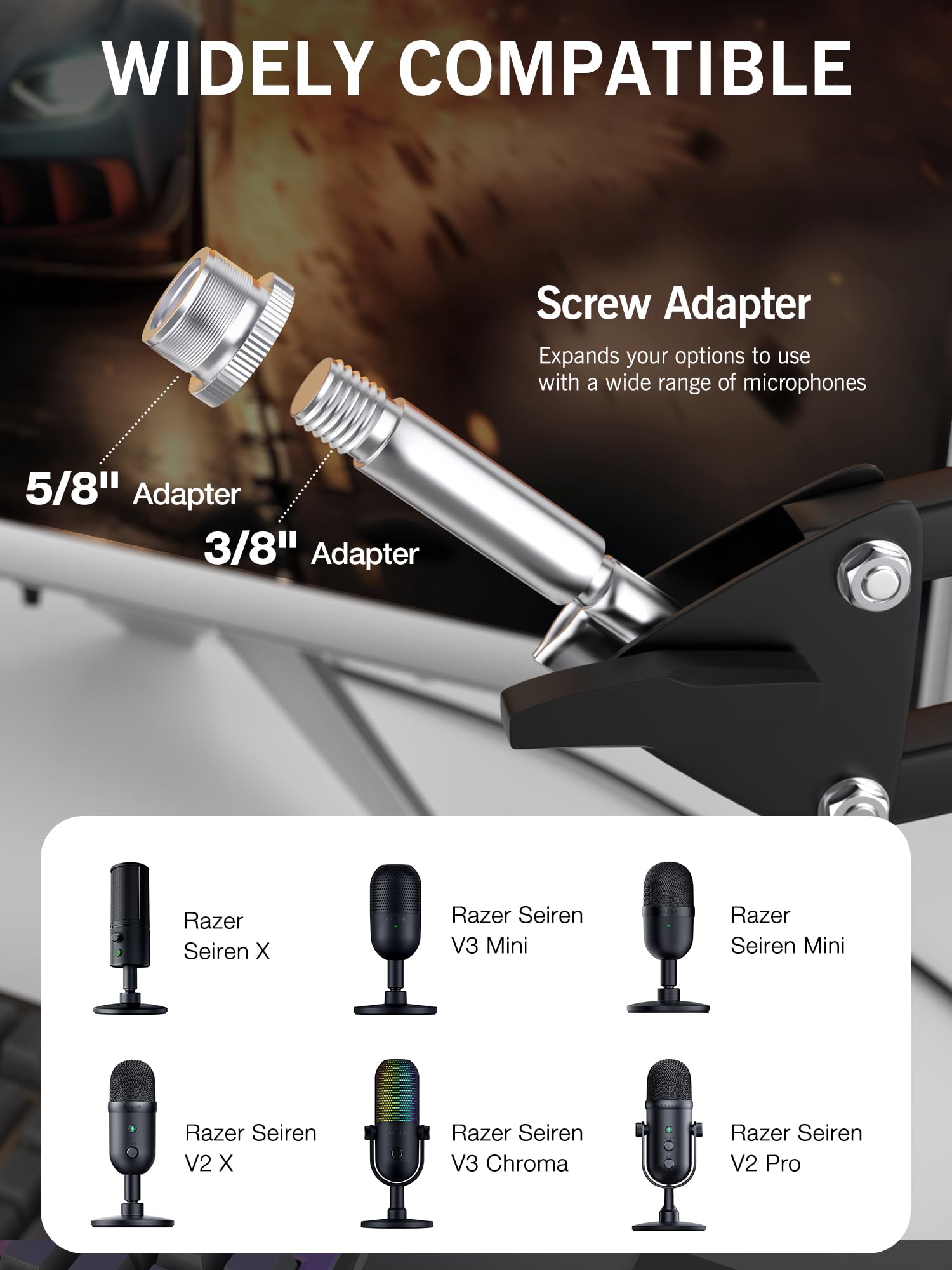 Seiren V3 Mini Boom Arm   Mic Arm For Razer Mini, Seiren V2, Seiren X And Most Microphone, Adjustable Boom Scissor Arm Stand Wit