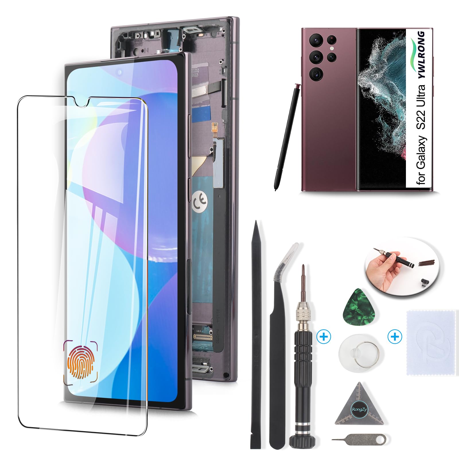 Oled Screen For Samsung Galaxy S22 Ultra 5G Screen Replacement For Samsung S22 Ultra 5G Sm-S908U/S908U1 Lcd Display Touch Screen